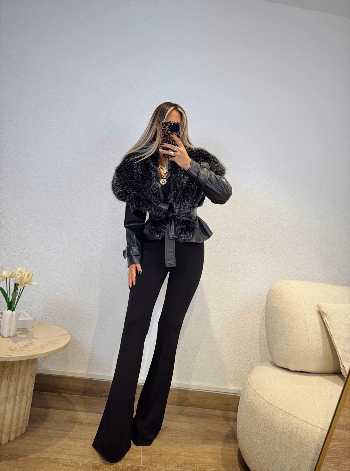 Premium Kürklü Deri Ceket