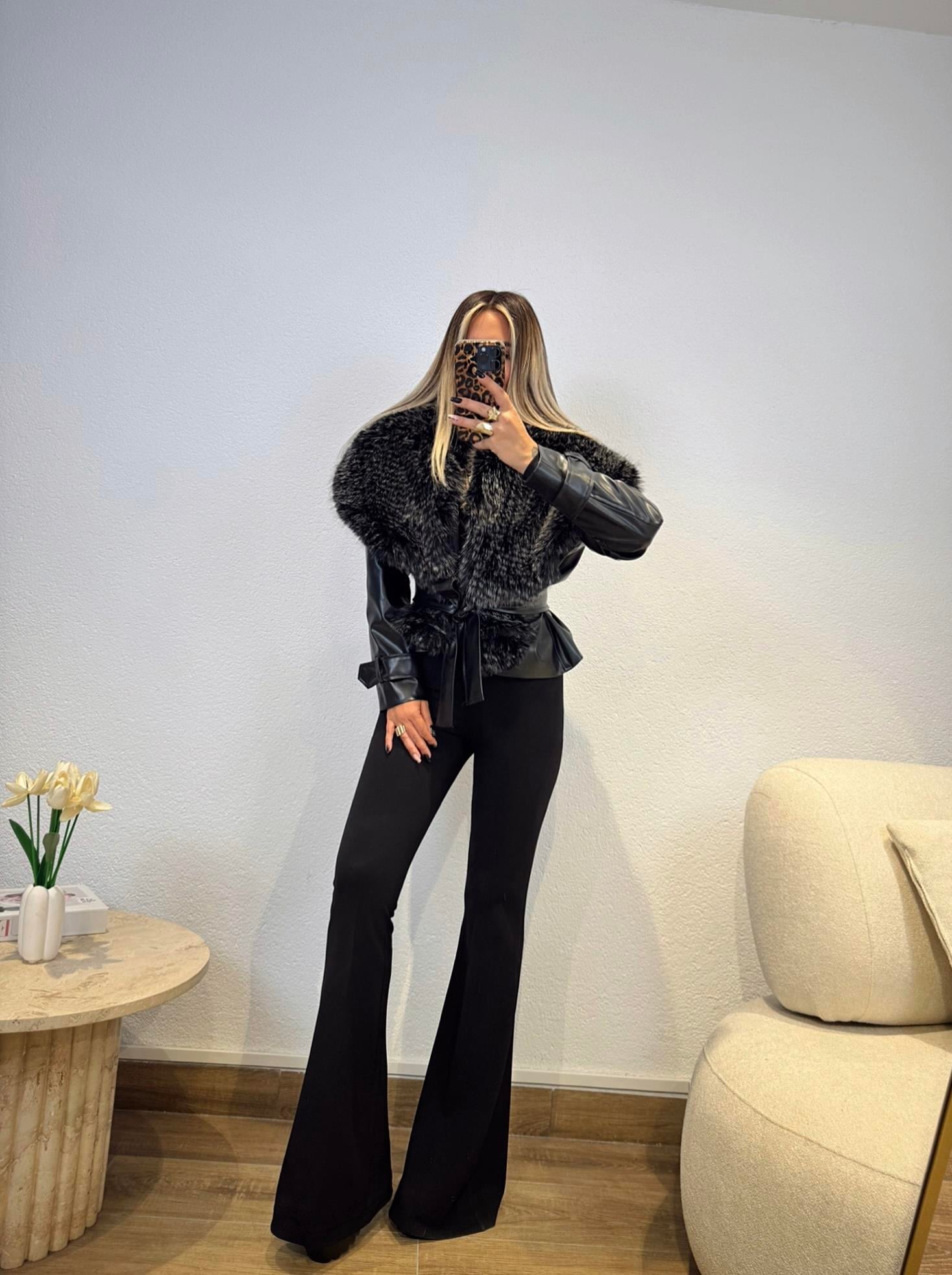 Premium Kürklü Deri Ceket