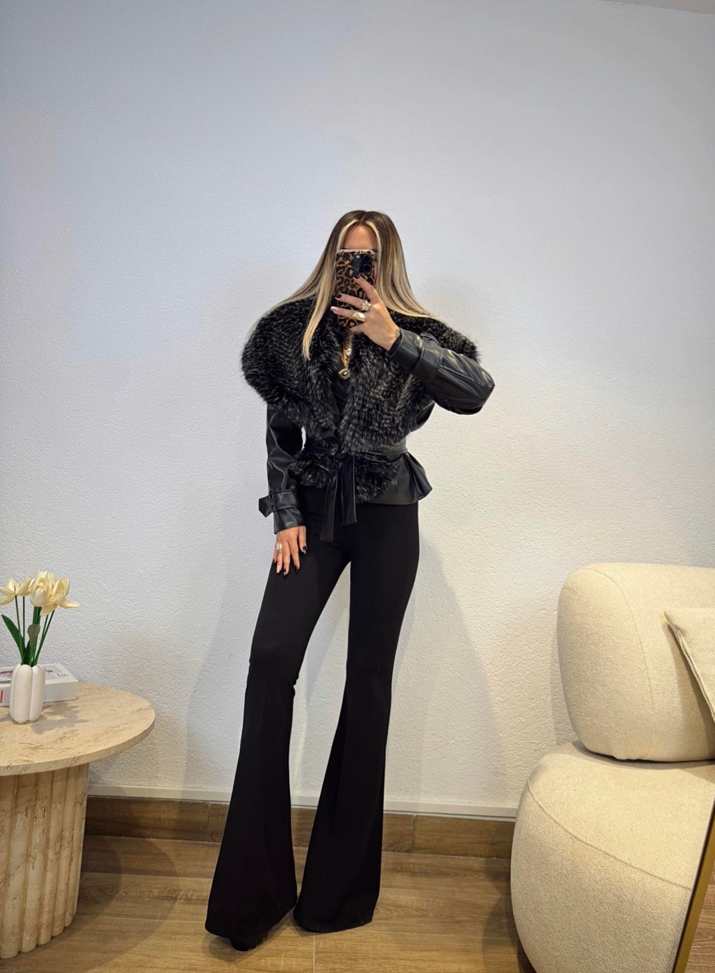 Premium Kürklü Deri Ceket