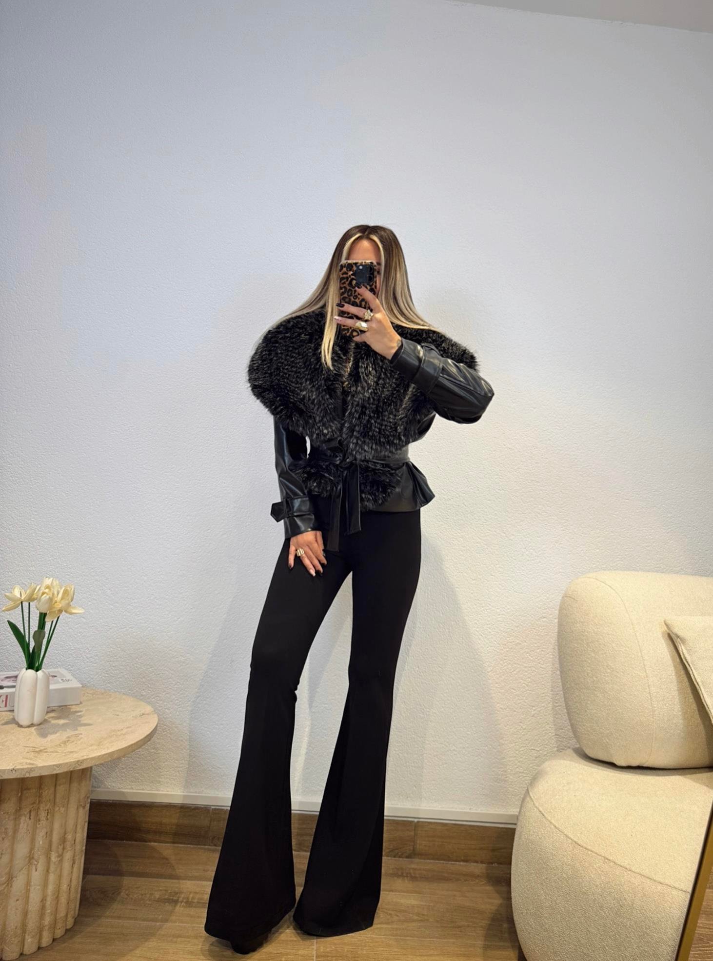 Premium Kürklü Deri Ceket