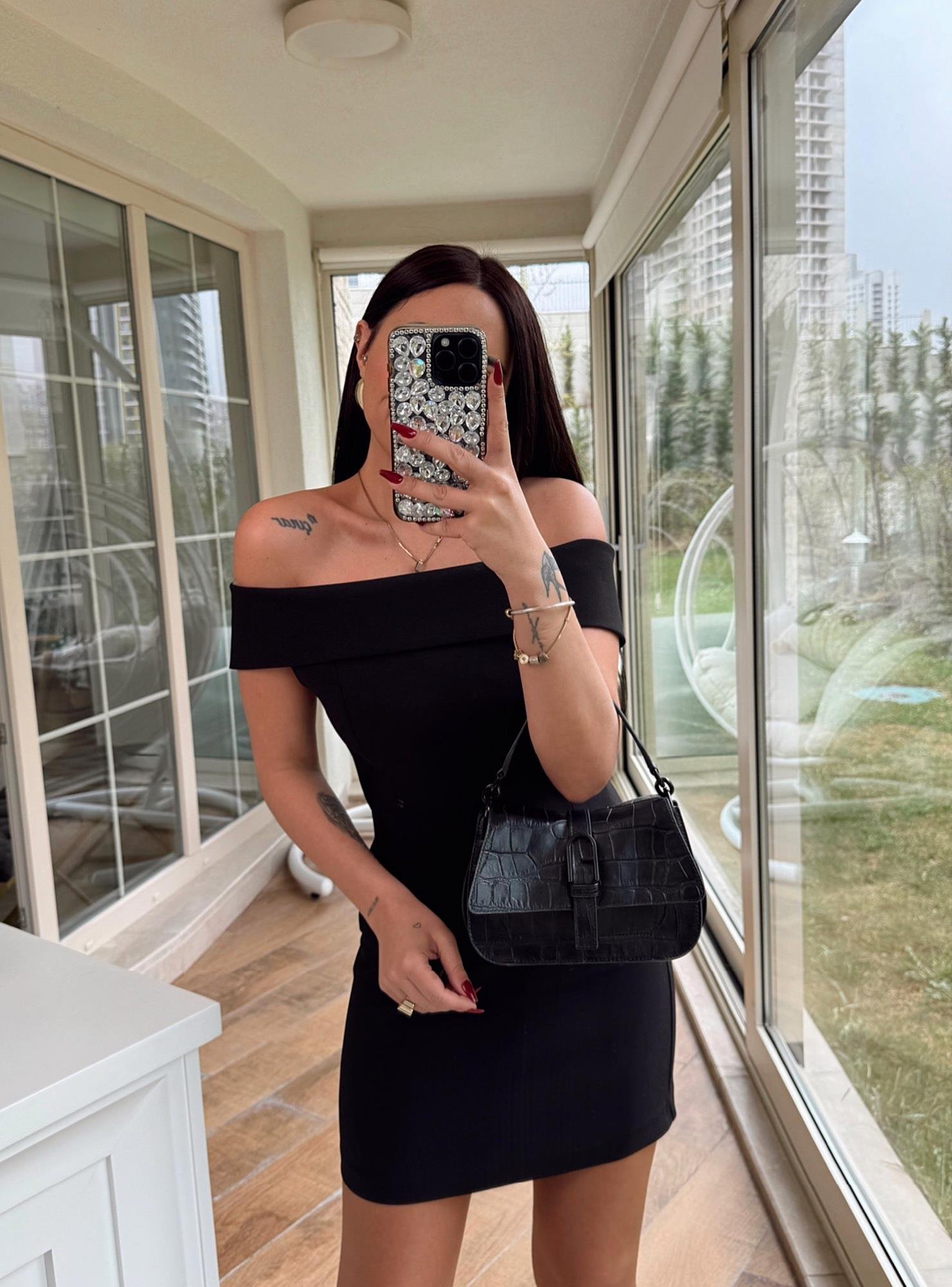Premium Madonna Etek-Bluz Siyah Takım