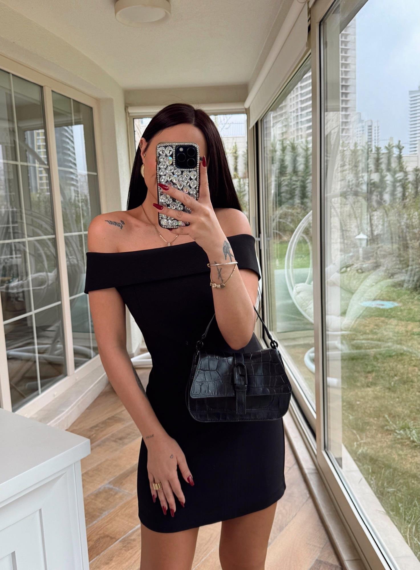 Premium Madonna Etek-Bluz Siyah Takım