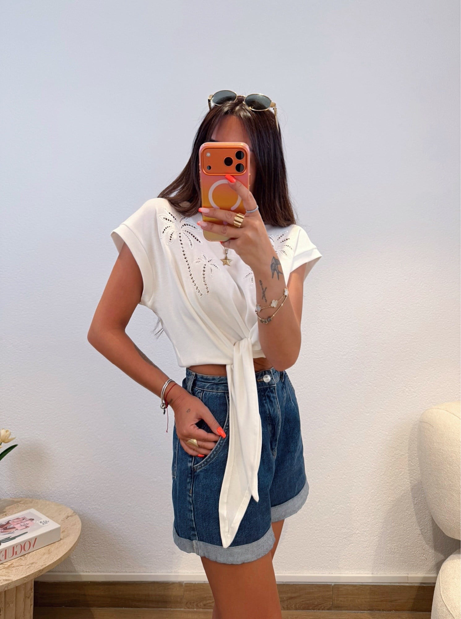 Premium Nakışlı Bağlamalı Tshirt