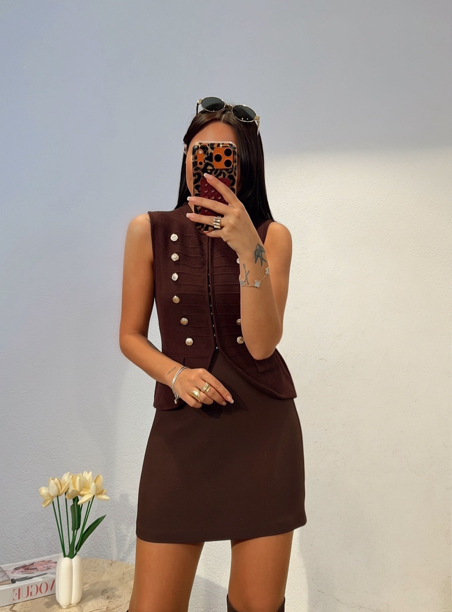 Premium Seri Kahve Mini Etek