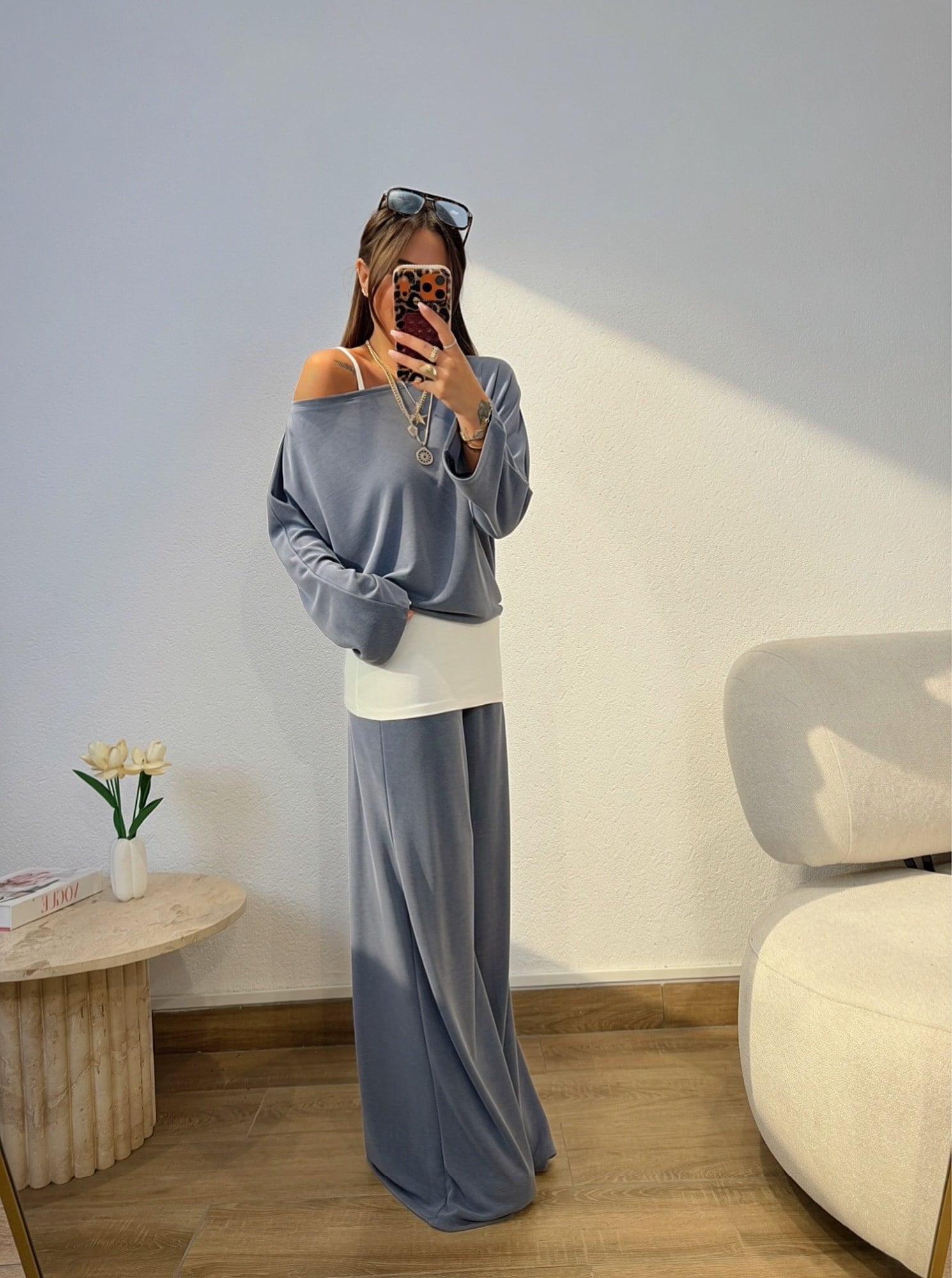 Premium Seri Üçlü İndigo Modal Takım