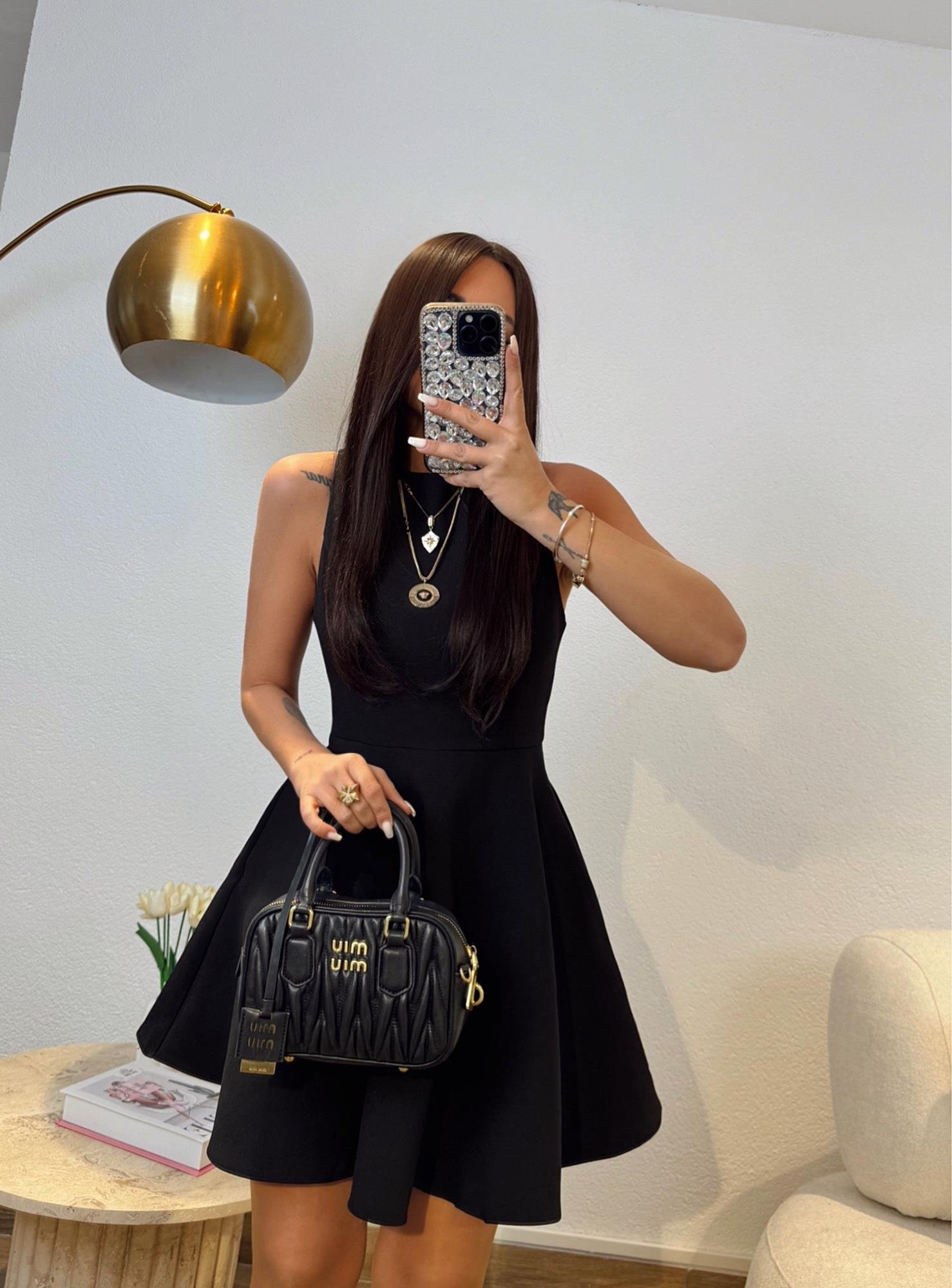 Premium Volanlı Siyah Elbise