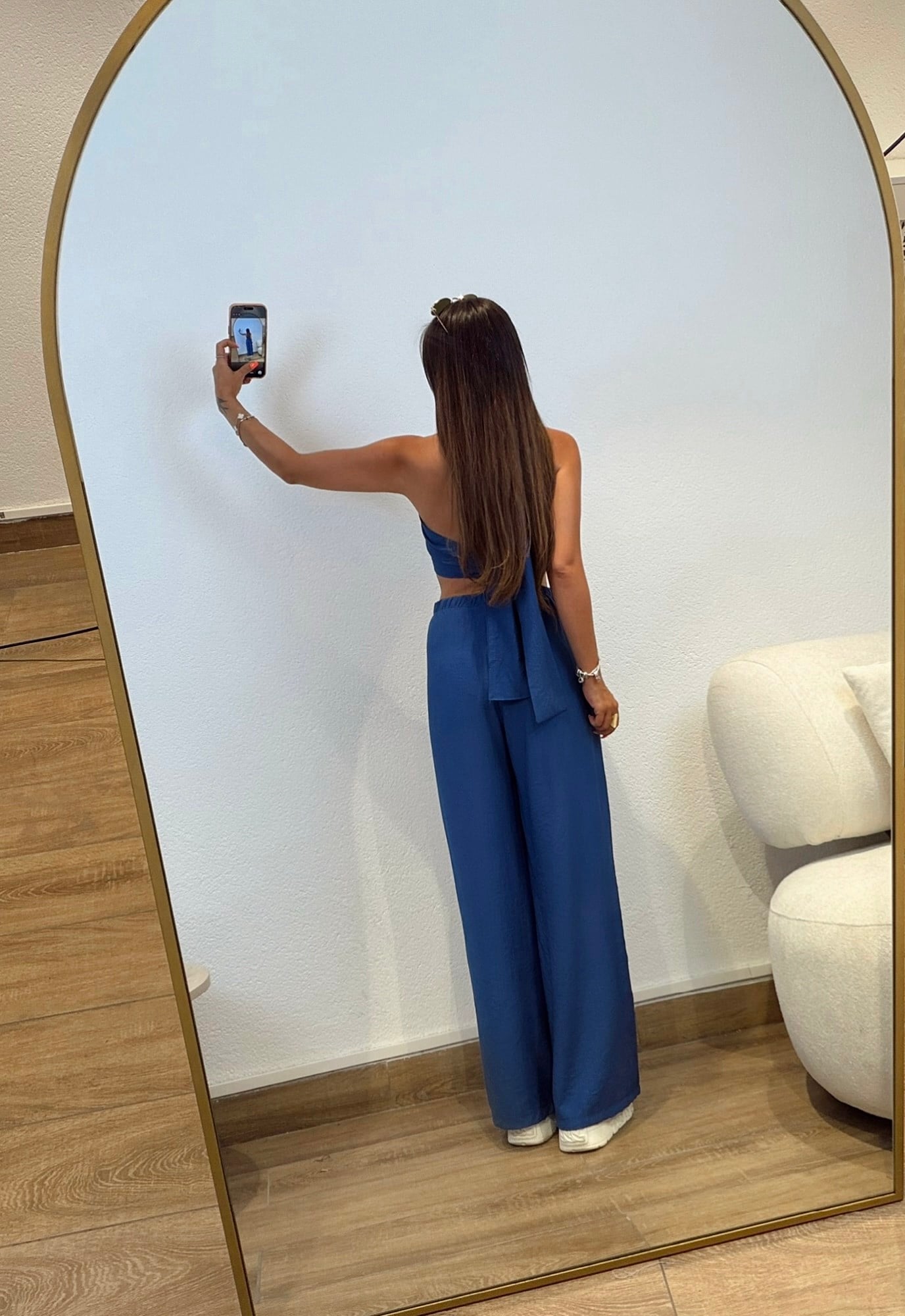 Saks Mavi Çapraz Bağlamalı Takım
