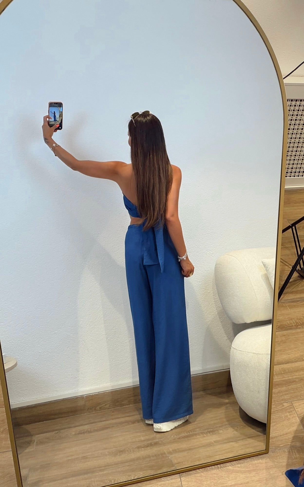 Saks Mavi Çapraz Bağlamalı Takım
