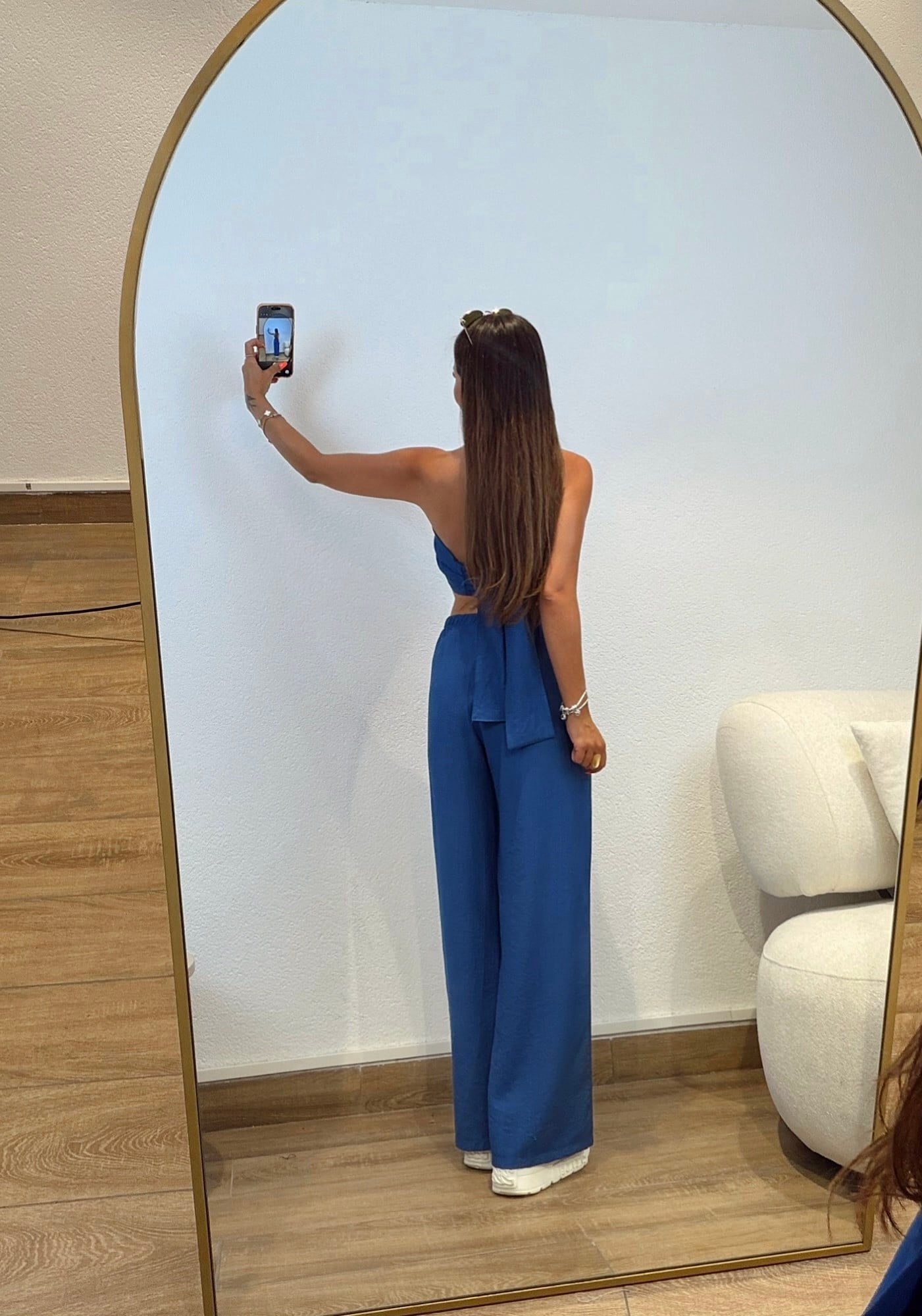 Saks Mavi Çapraz Bağlamalı Takım