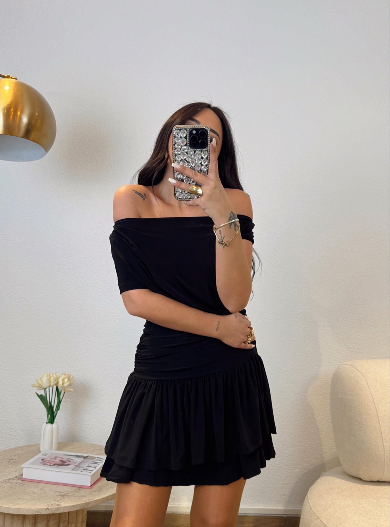 Sandy Katlı Mini Elbise