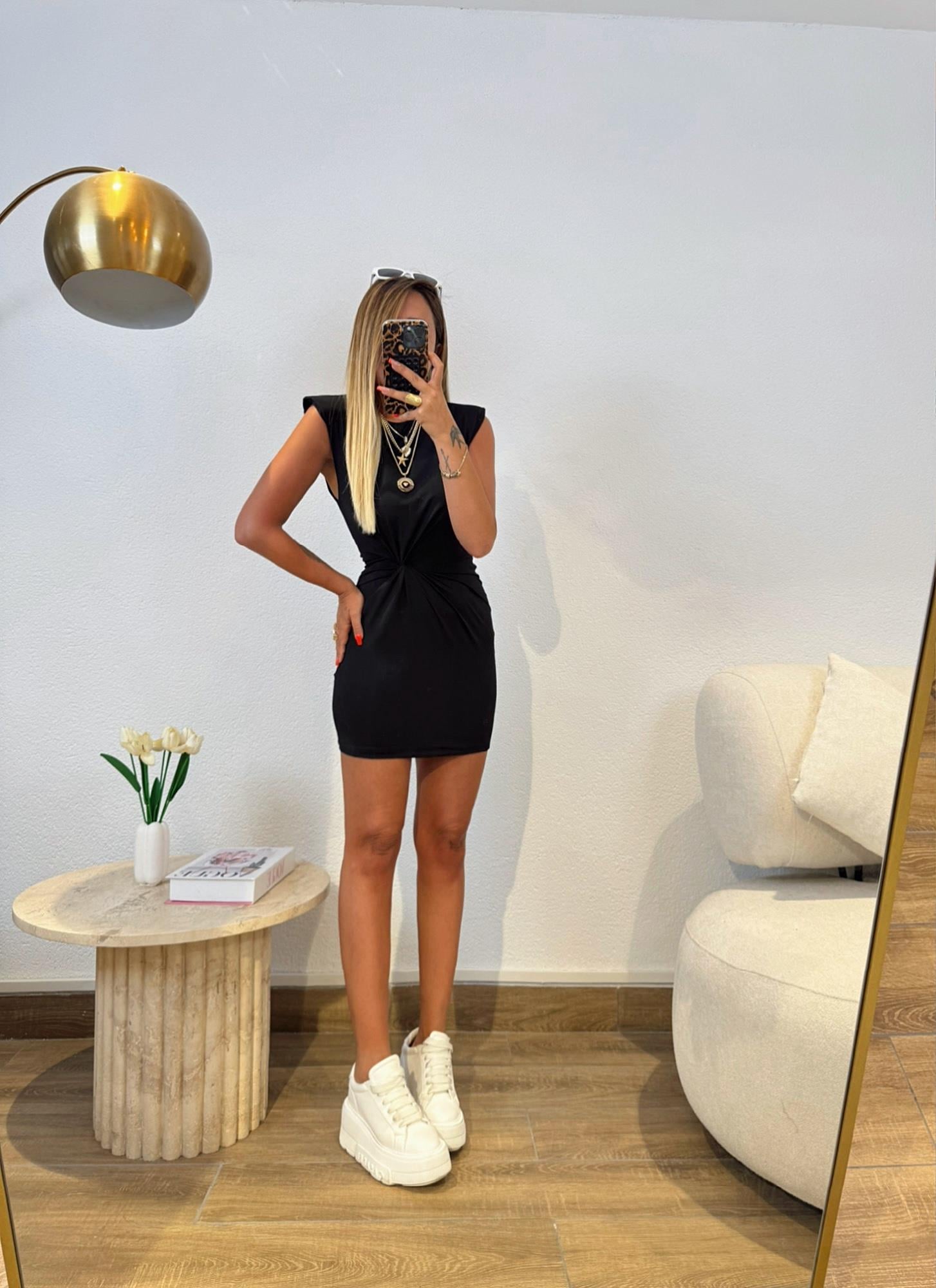 Sandy Vatkalı Mini Elbise
