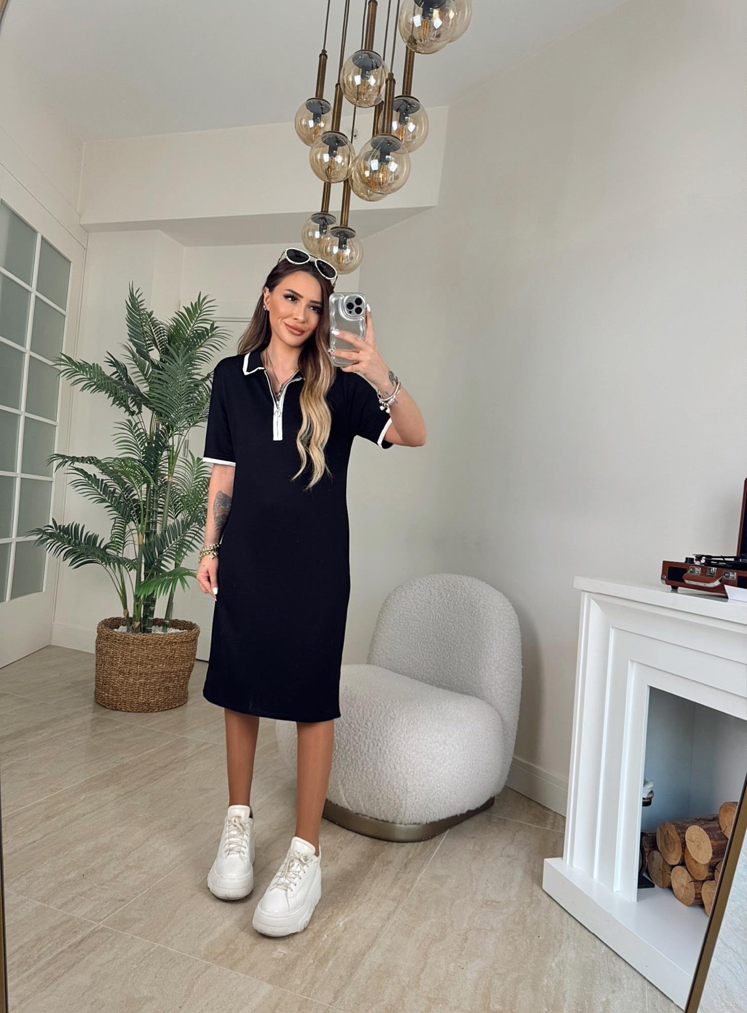 Şeritli Polo Yaka Spor Elbise