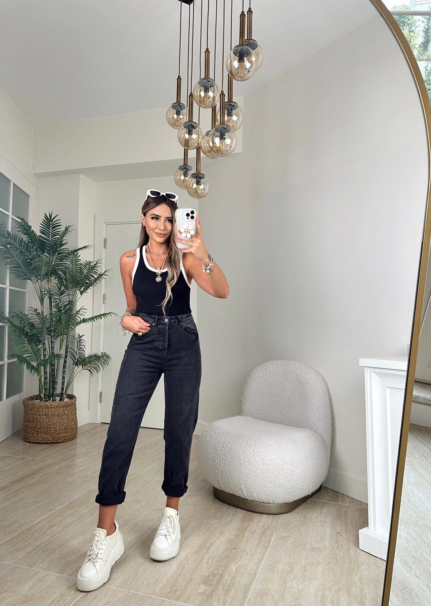 Siyah Mom Jean