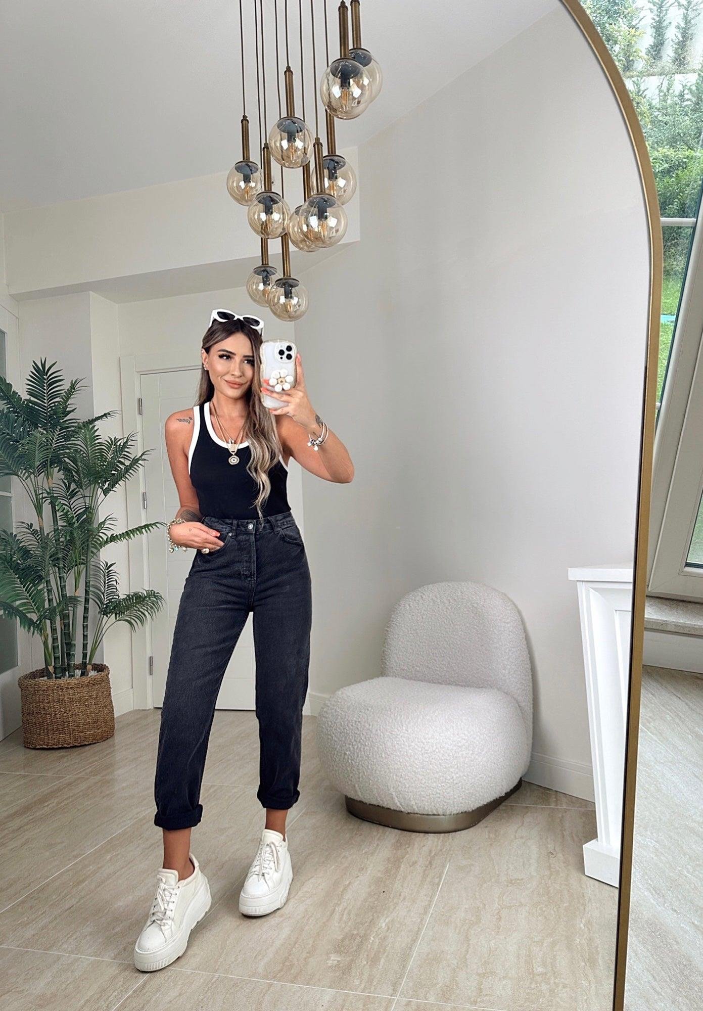 Siyah Mom Jean