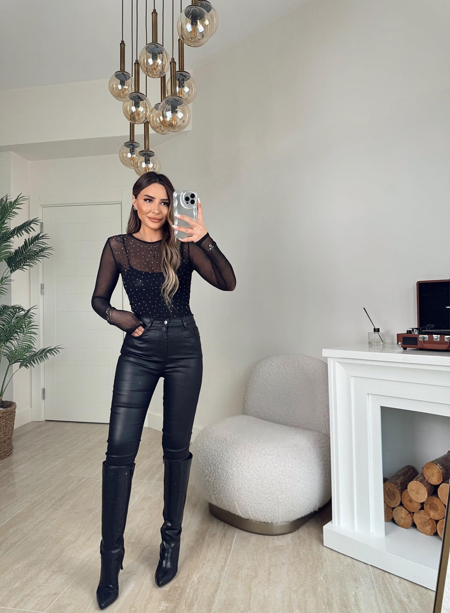 Siyah Mumlu Skinny Jean
