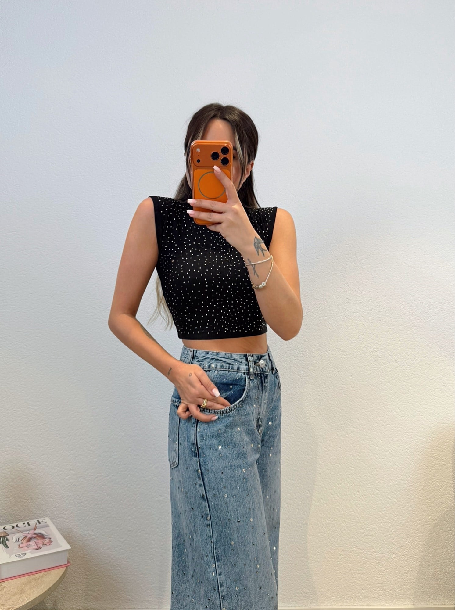 Siyah Taşlı Ottomon Crop