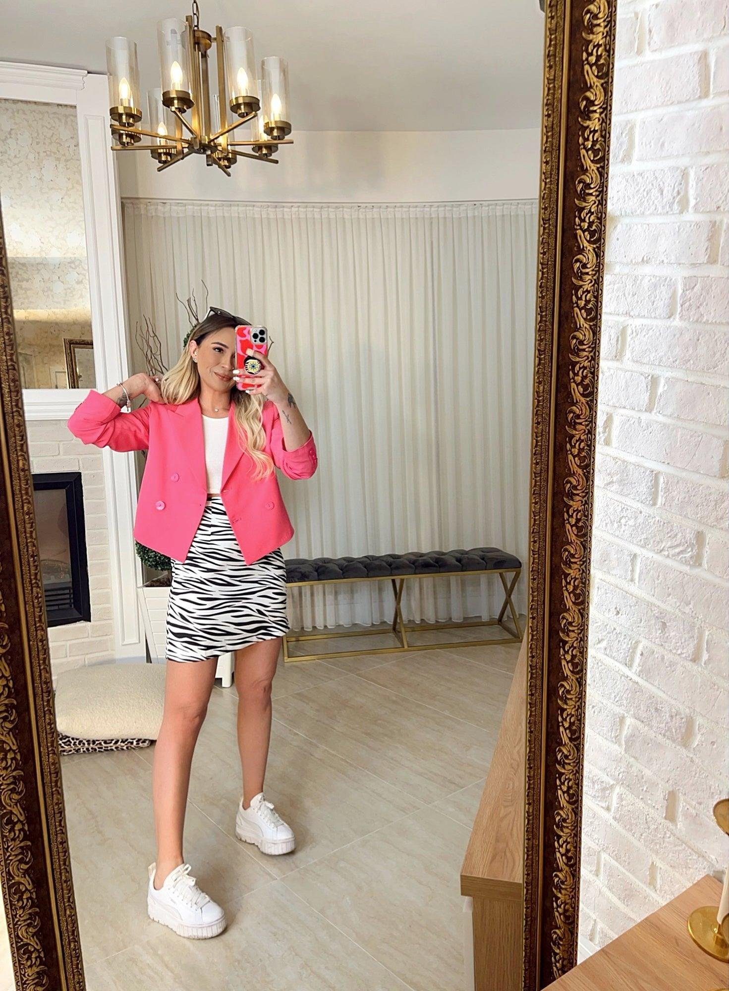 Siyah Zebra Desen Saten Etek