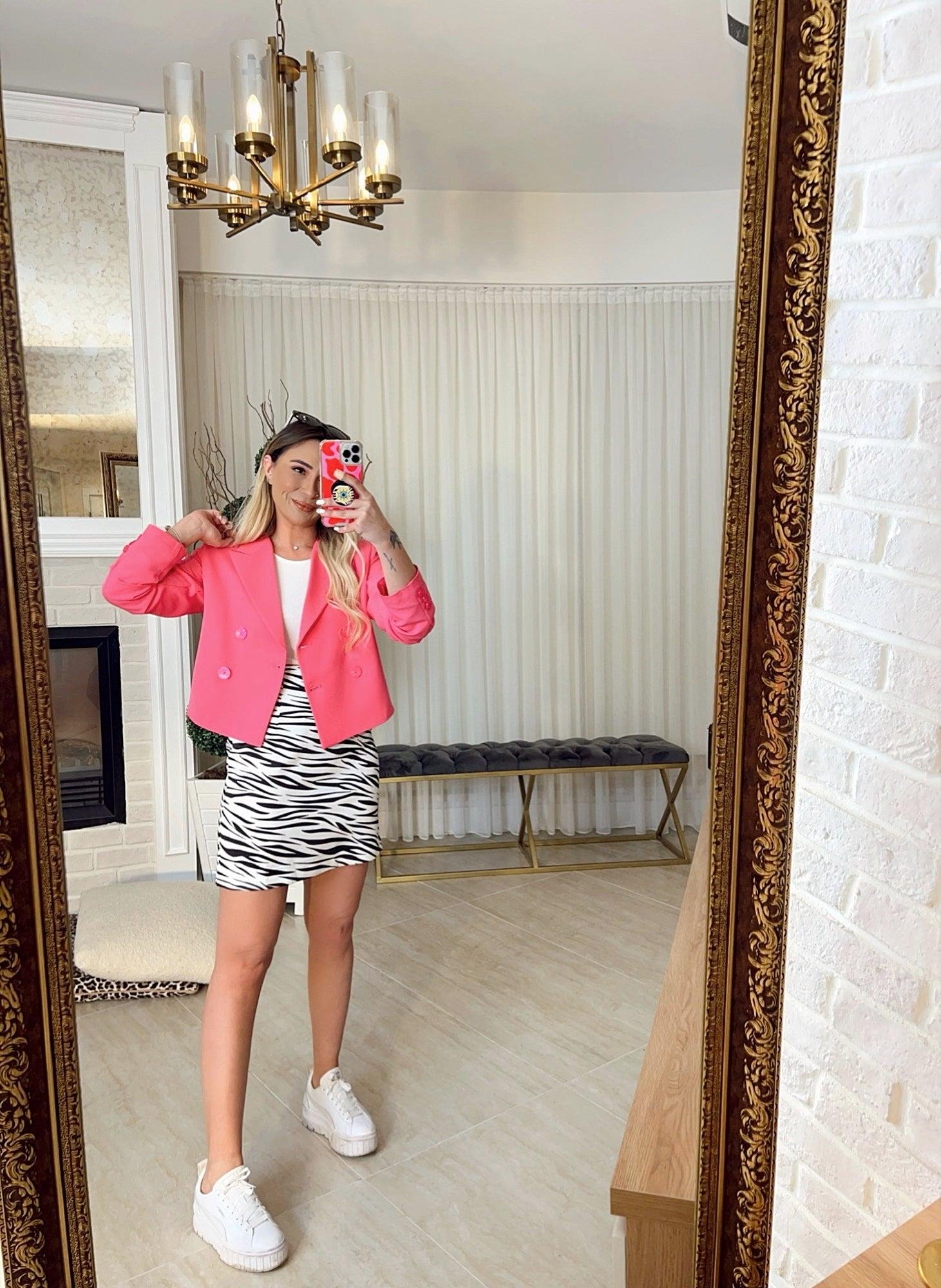 Siyah Zebra Desen Saten Etek