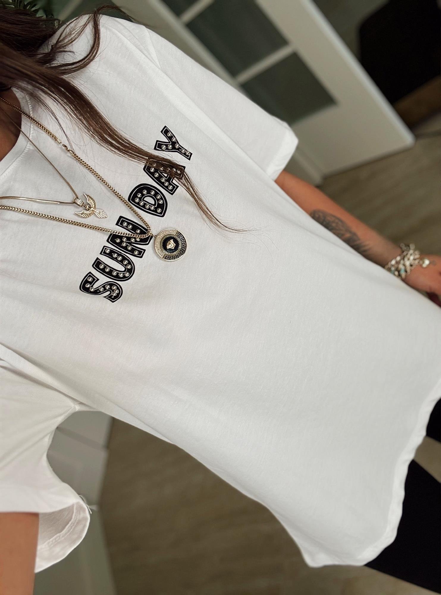 Sun Day Taşlı Tshirt