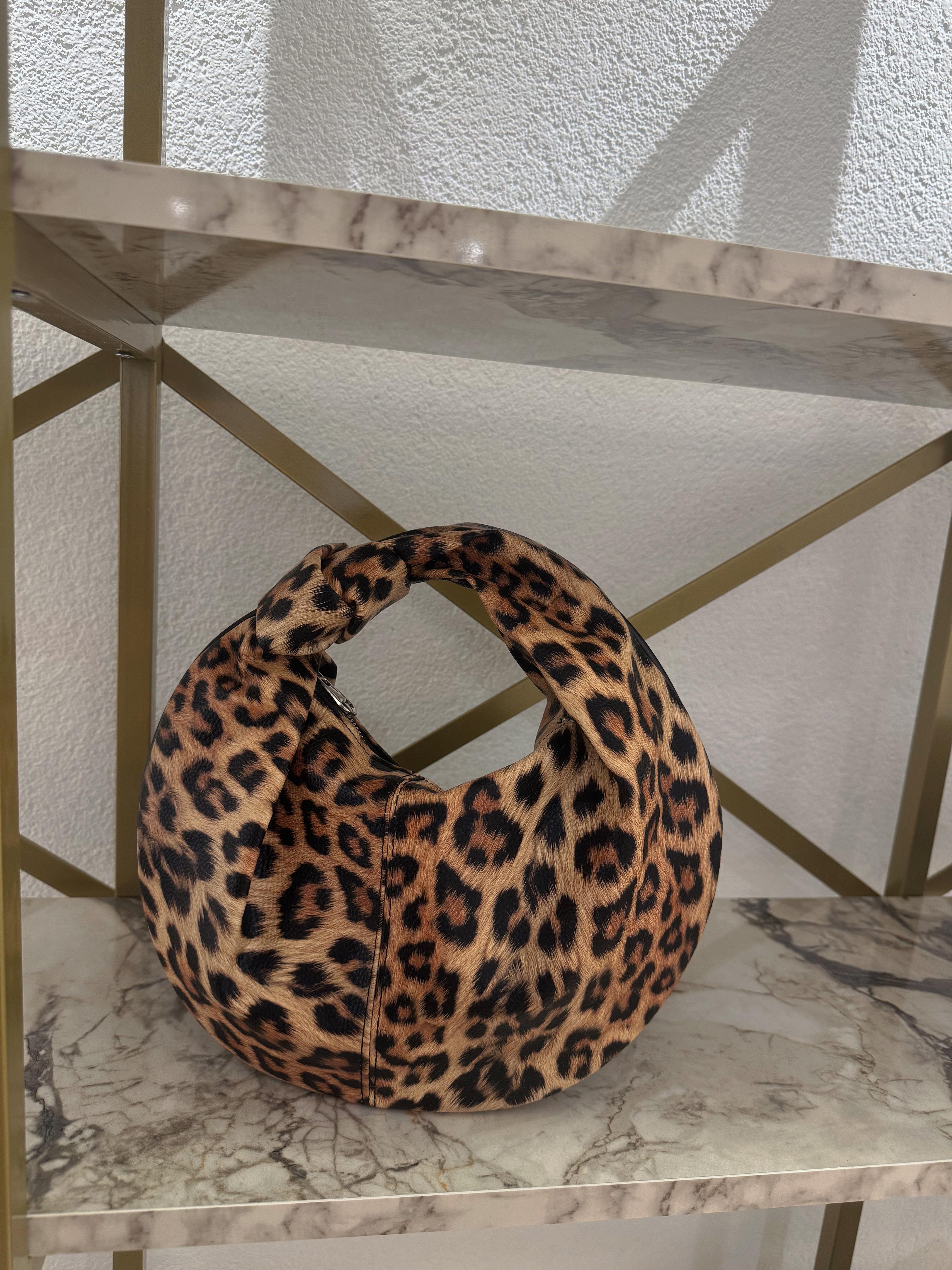 Suni Deri Leopar Çanta