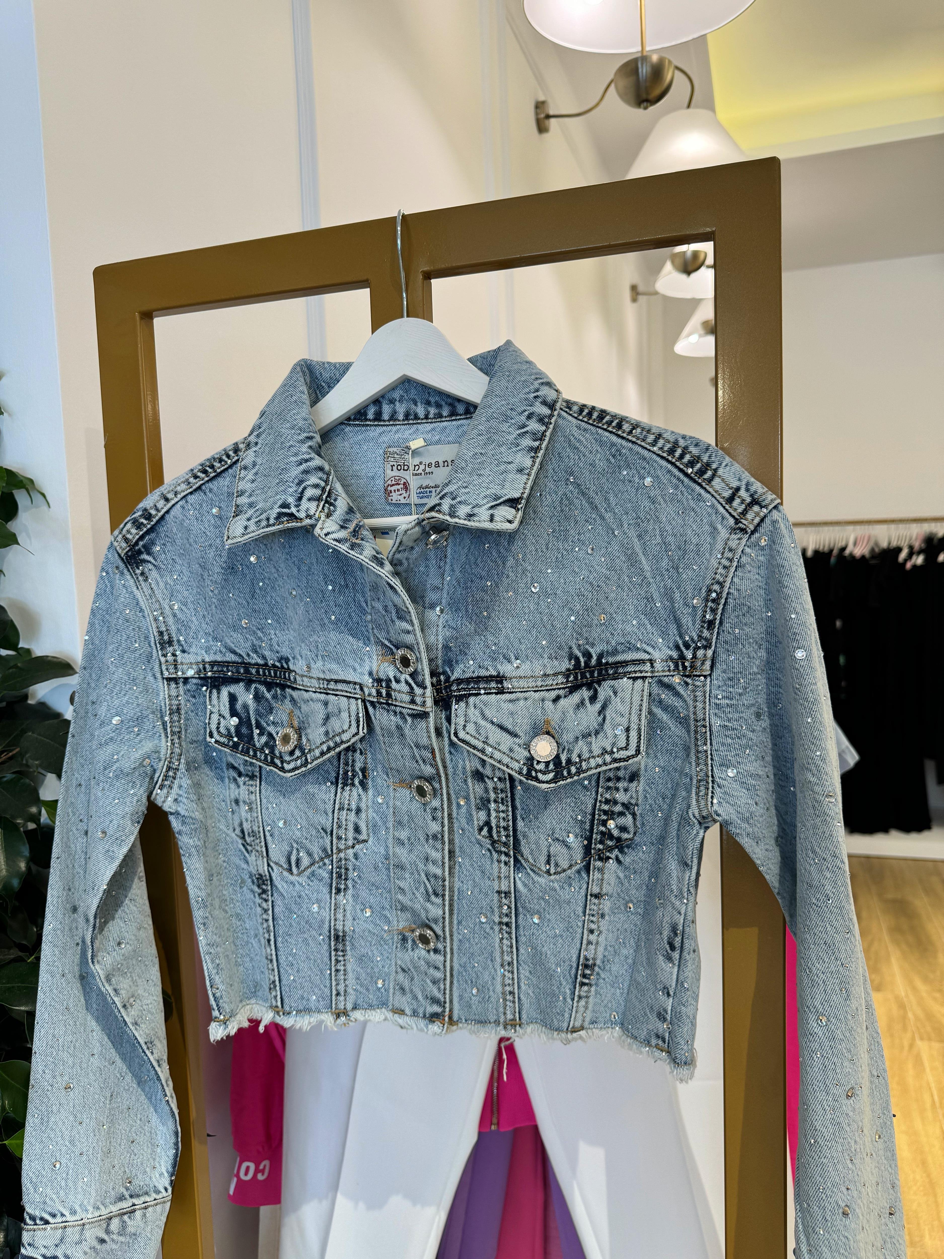 Taşlı Fit Jean Ceket