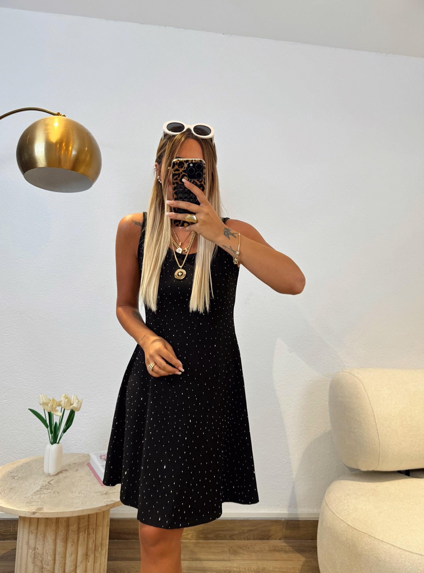 Taşlı Modal Mini Elbise