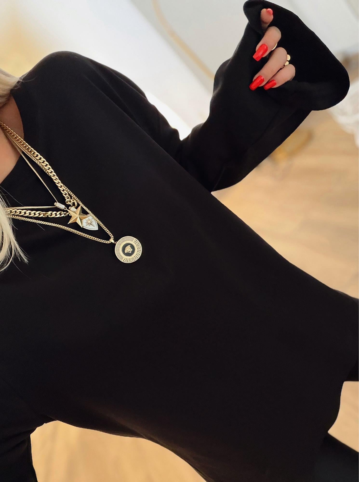 Uzun Kol Oversize Siyah Basic