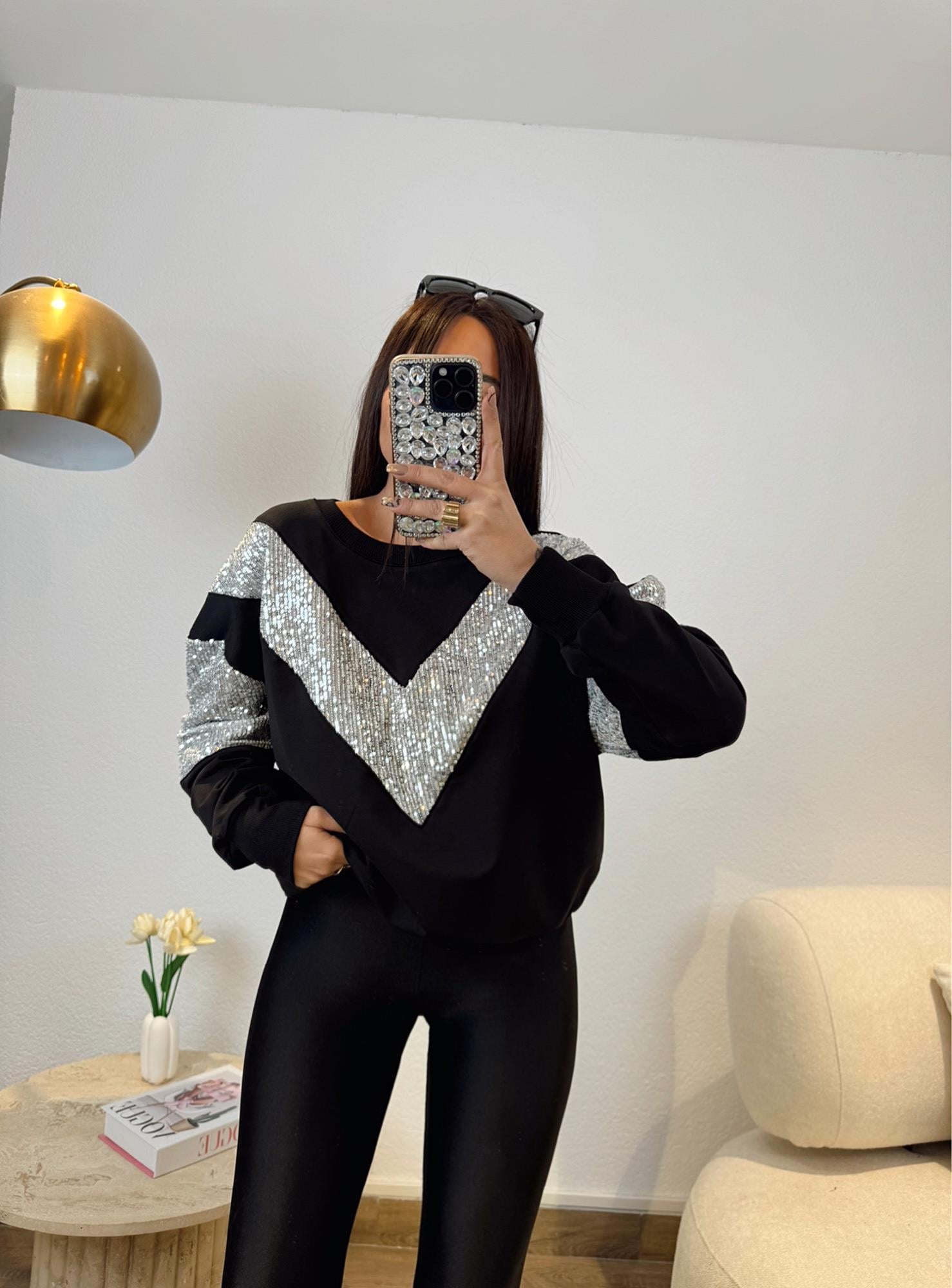 V Detay Payet Sweatshirt