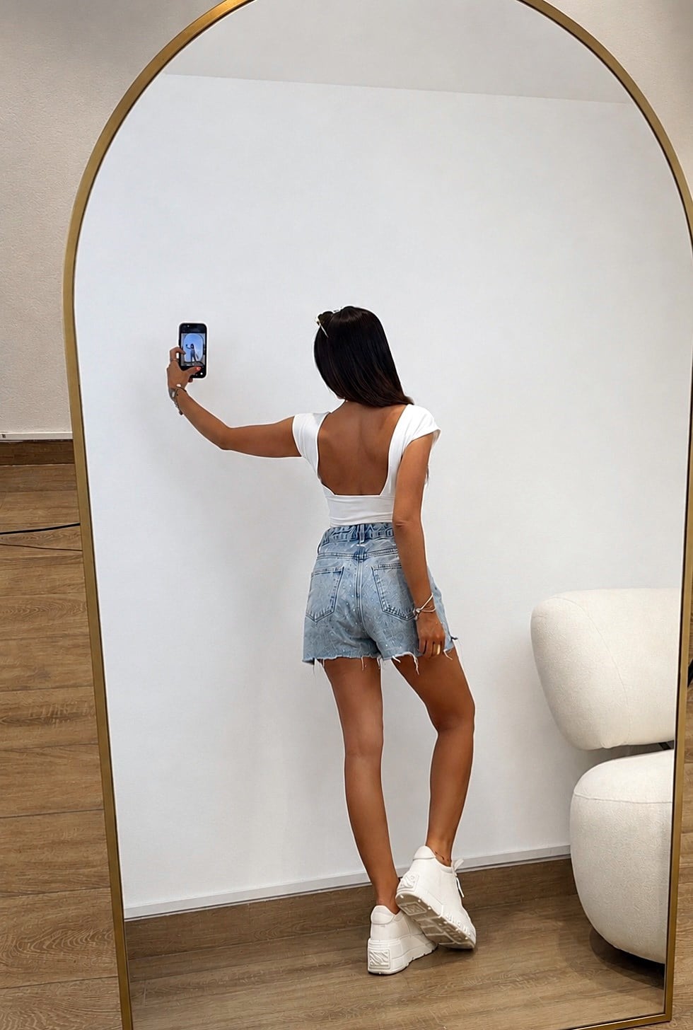 V Yaka Düğümlü Modal Sarı Crop