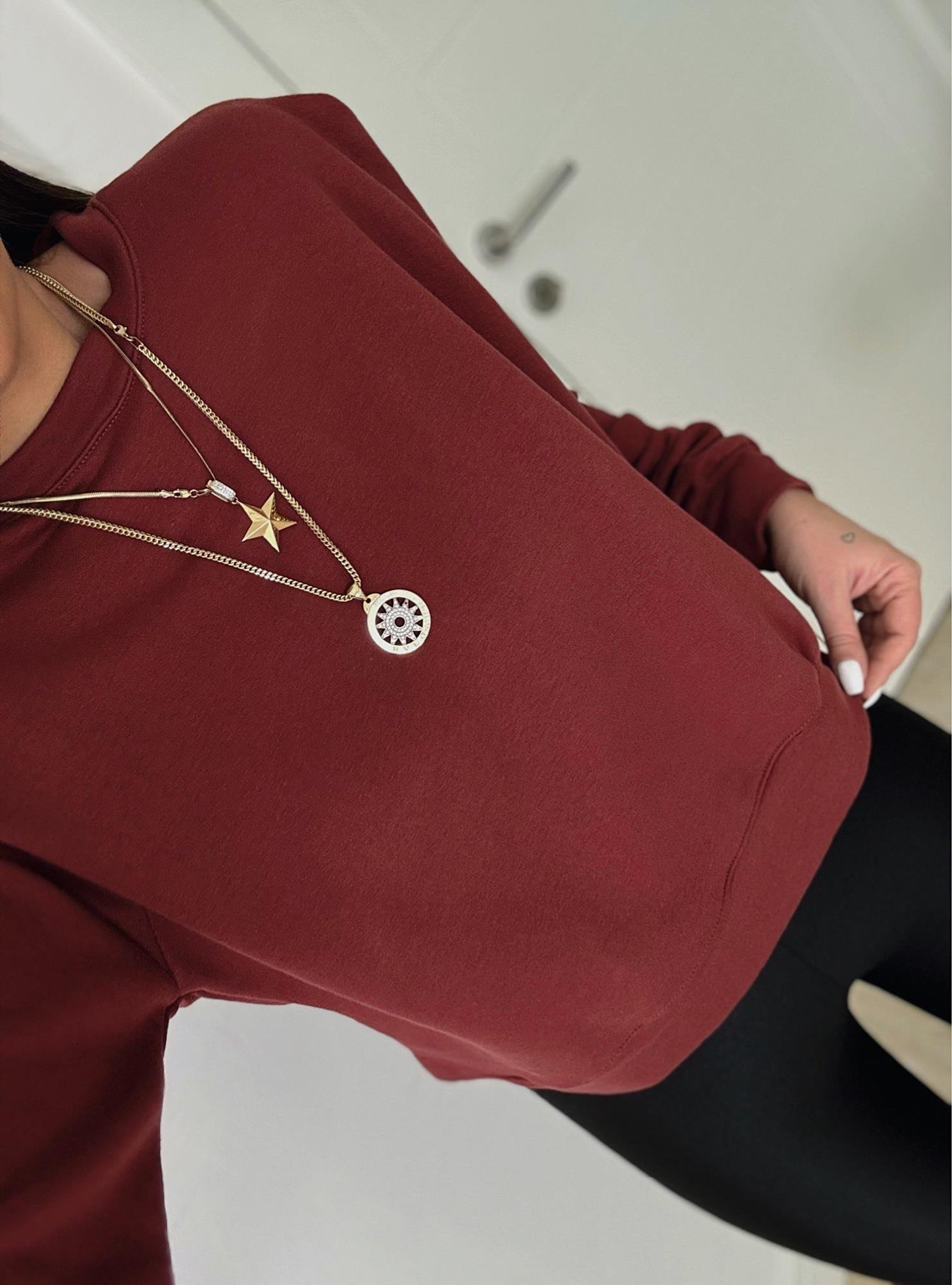 Vatkalı Bordo Sweatshirt