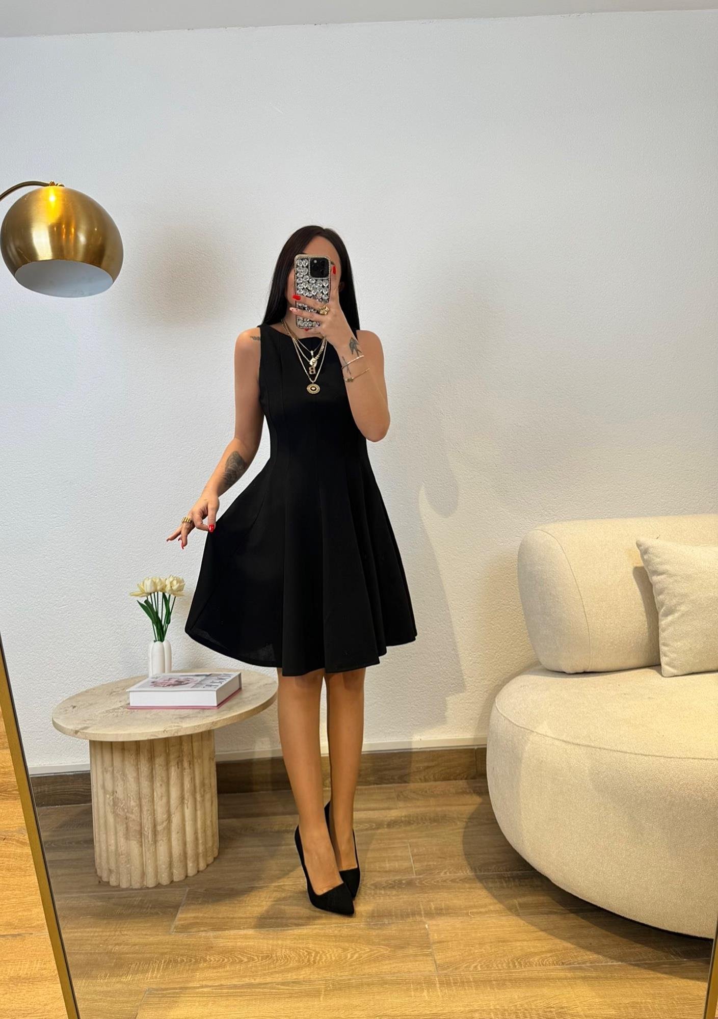 Volanlı Crep Elbise