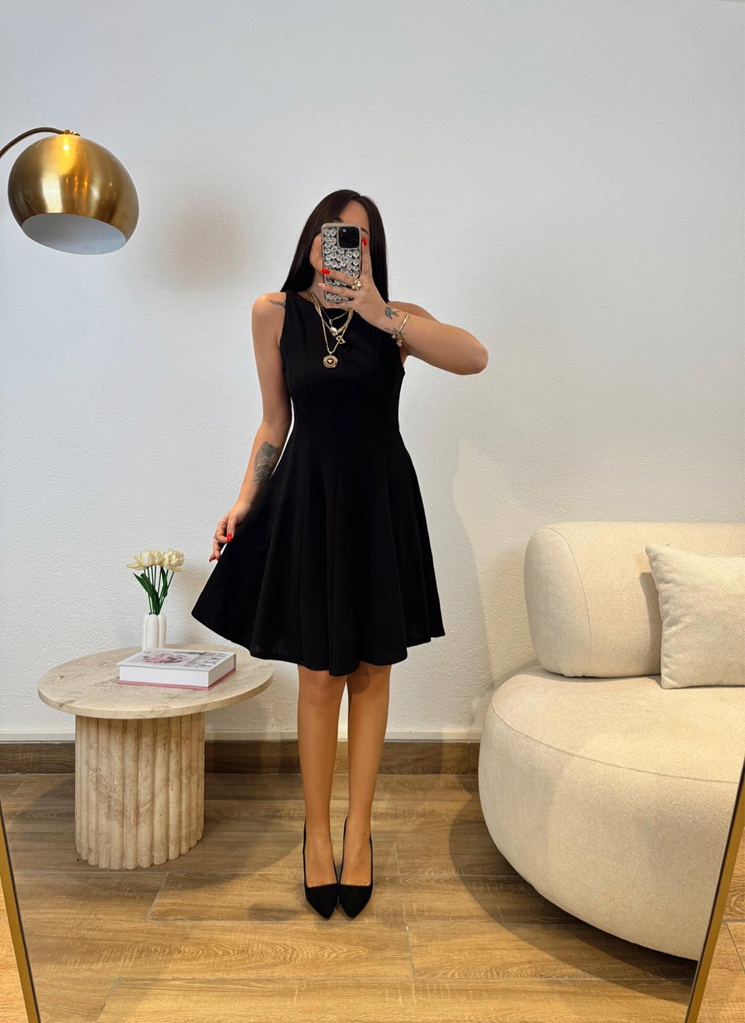 Volanlı Crep Elbise