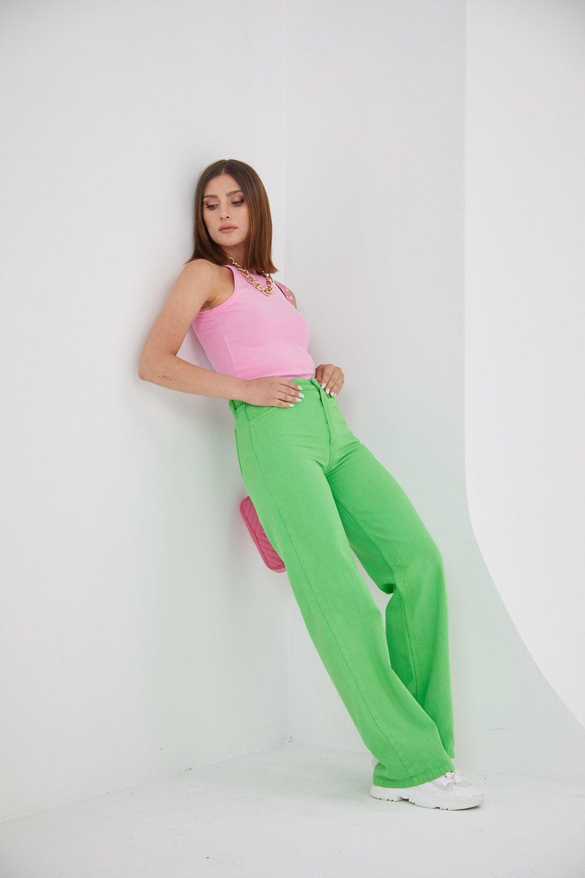 Yeni Sezon Gabardin Yeşil Pantolon