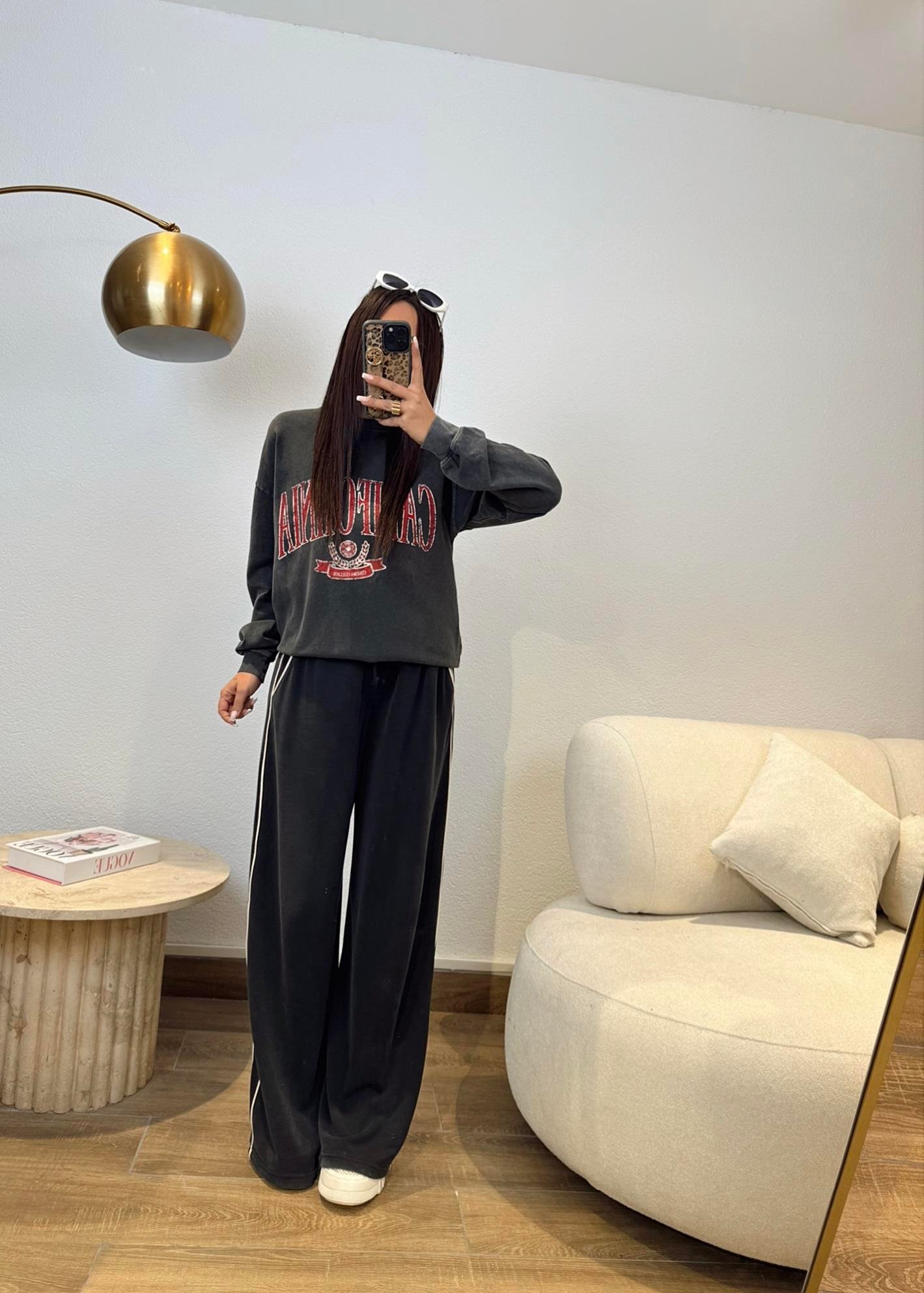 Yıkamalı Californıa Baskı Sweat