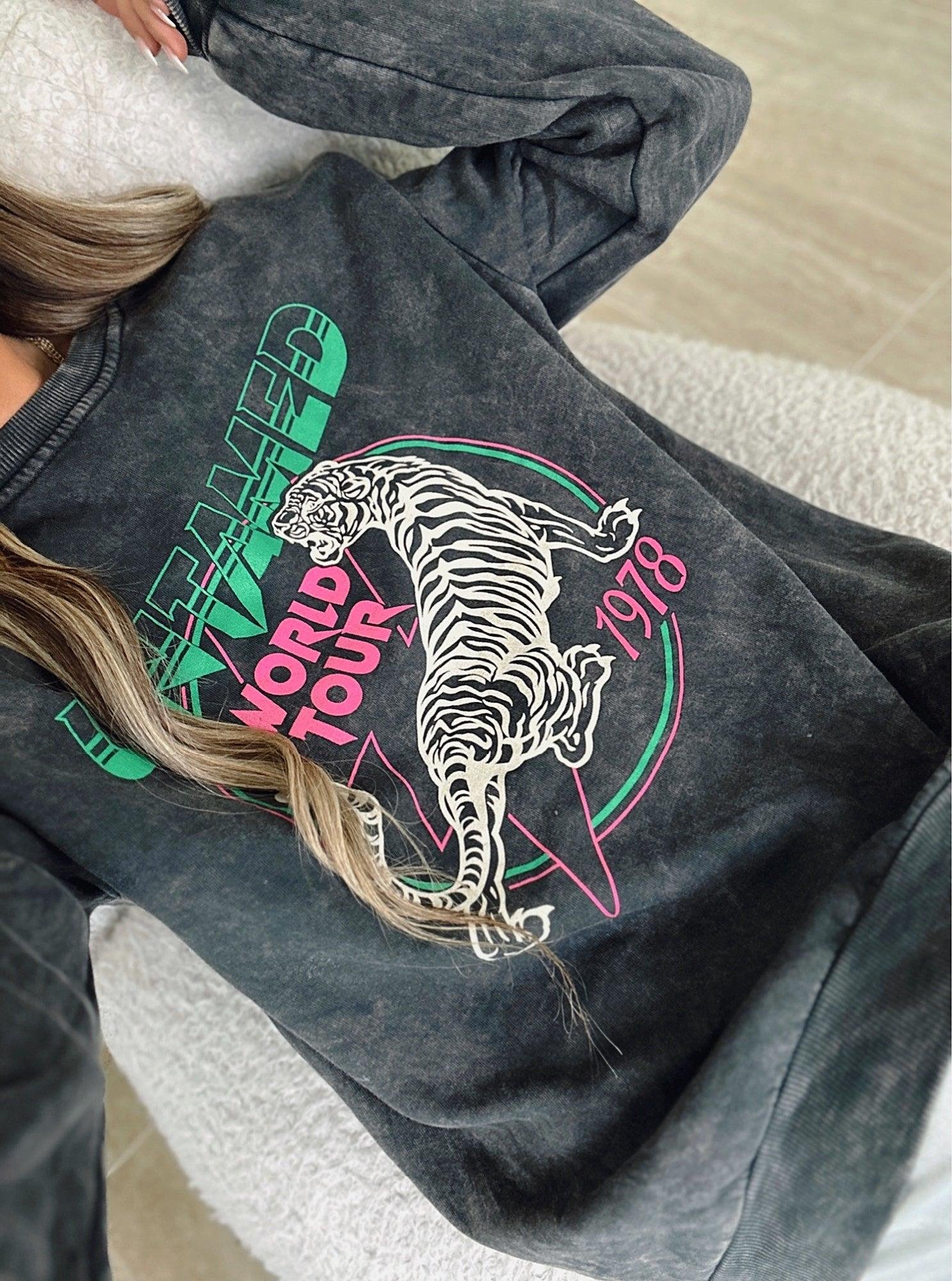 Yıkamalı Şardonlu Sweatshirt