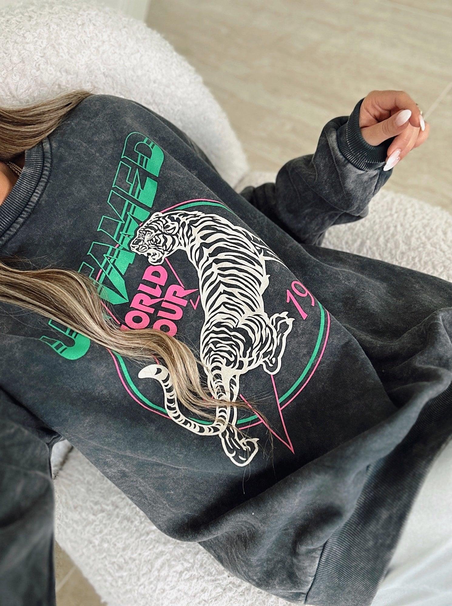 Yıkamalı Şardonlu Sweatshirt
