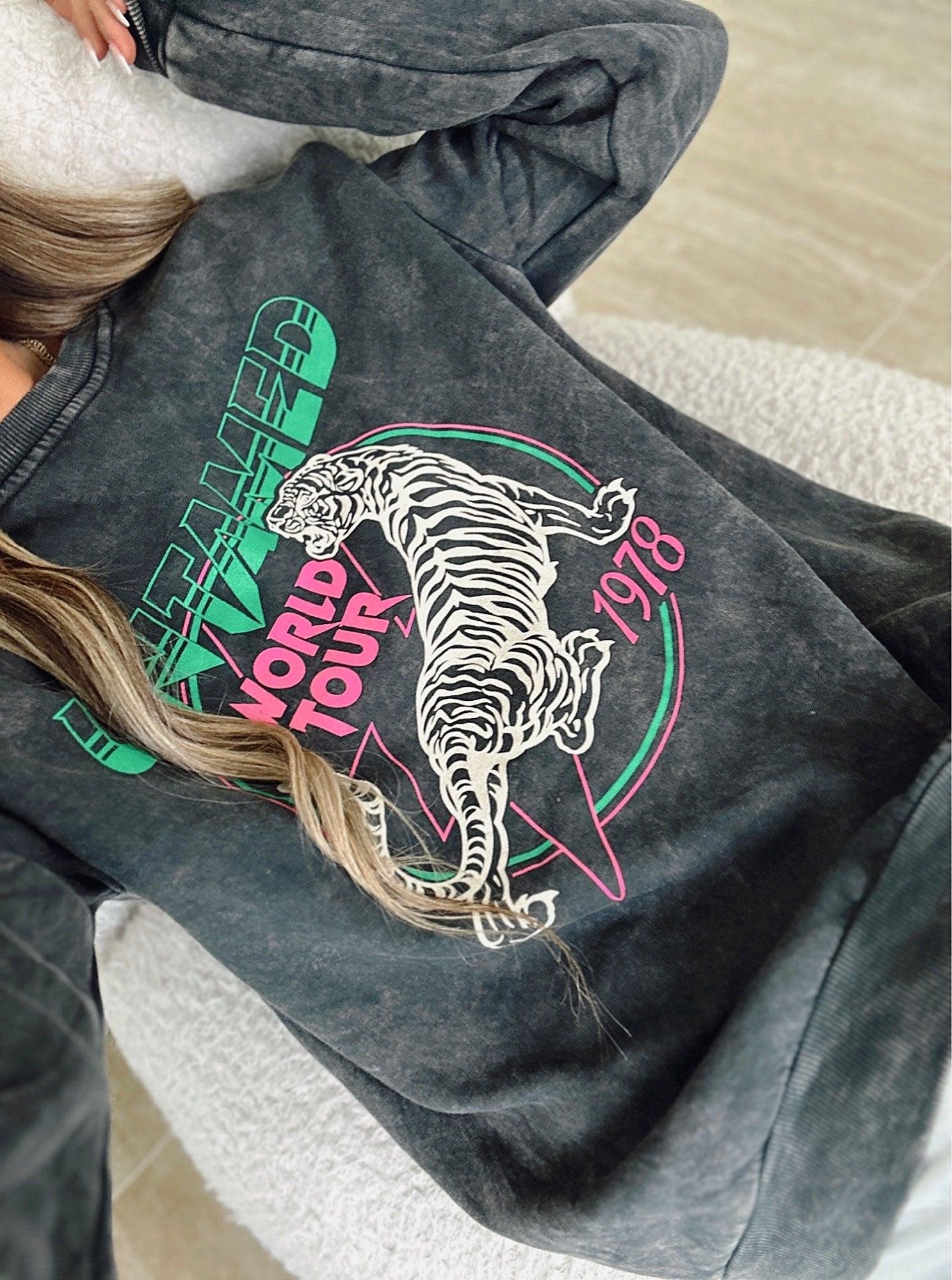 Yıkamalı Şardonlu Sweatshirt