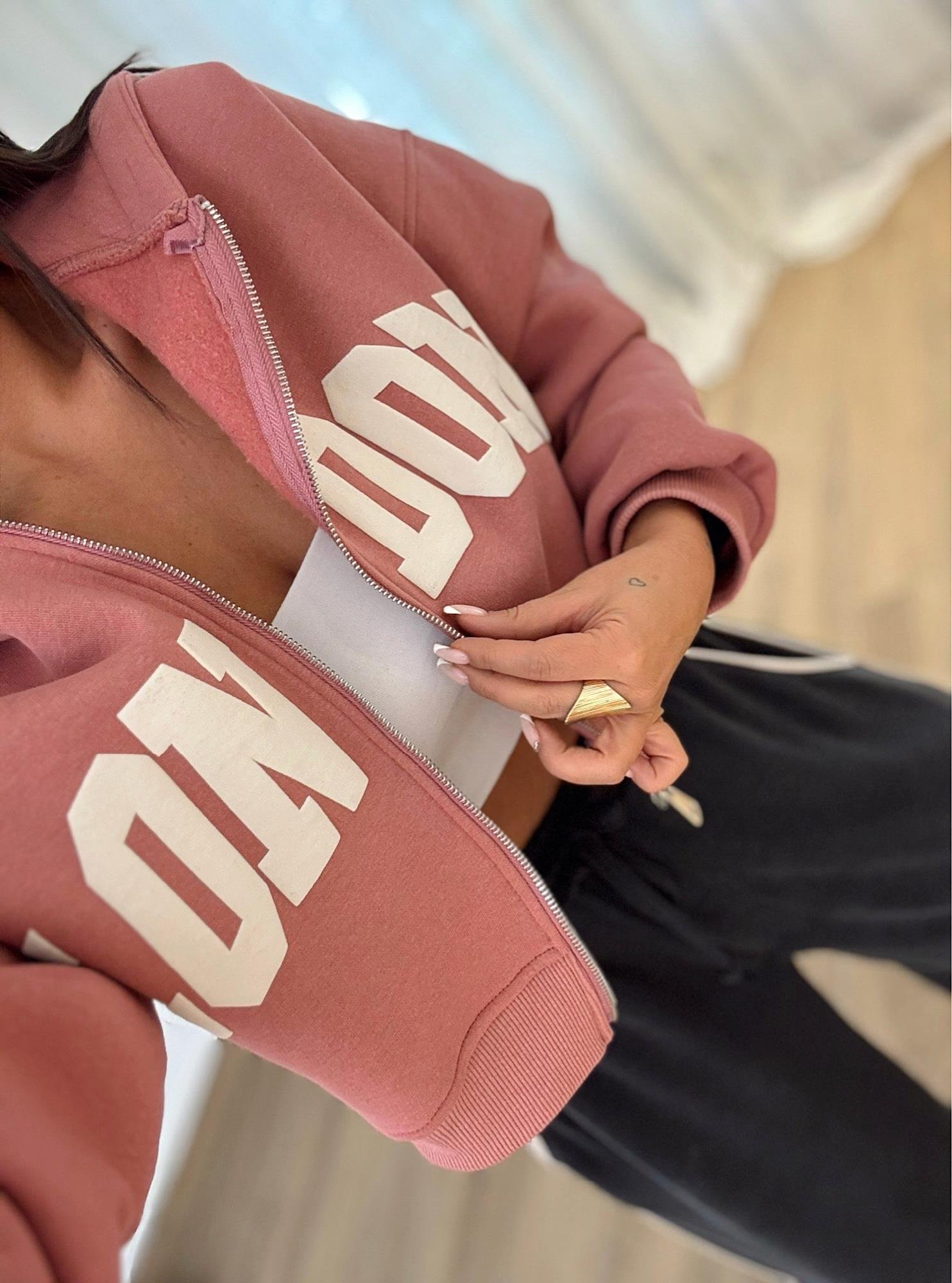 Z.a Kapişonlu Pembe Sweat
