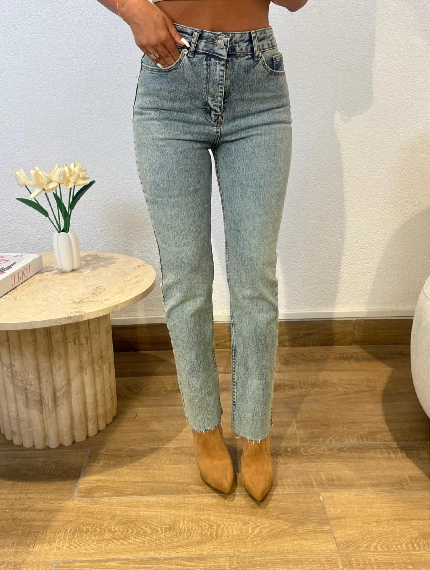 Z.a Yeşil Yıkamalı Kesik Paça Boyfit Jean