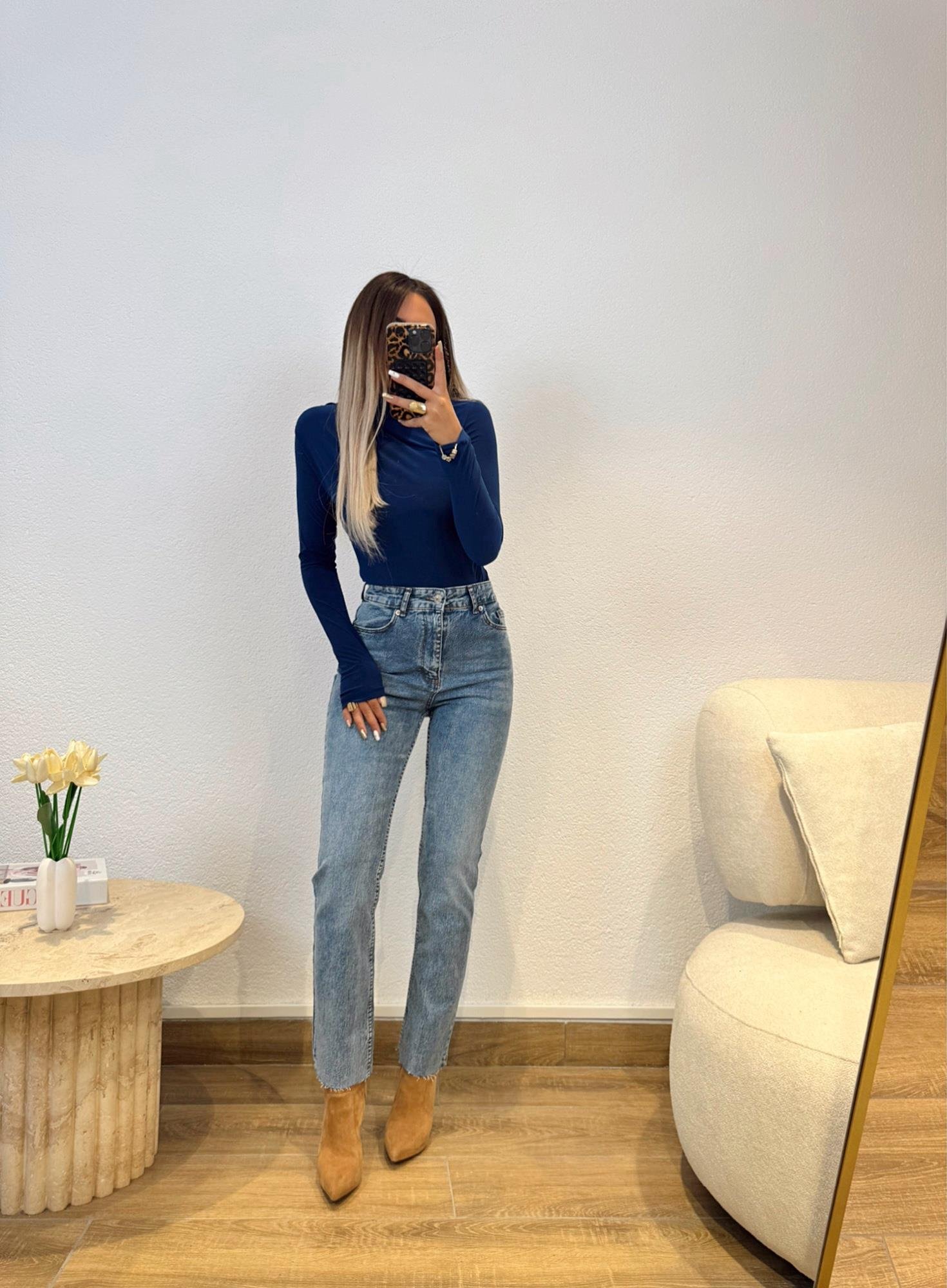 Z.a Açık Mavi Kesik Paça Boyfit Jean