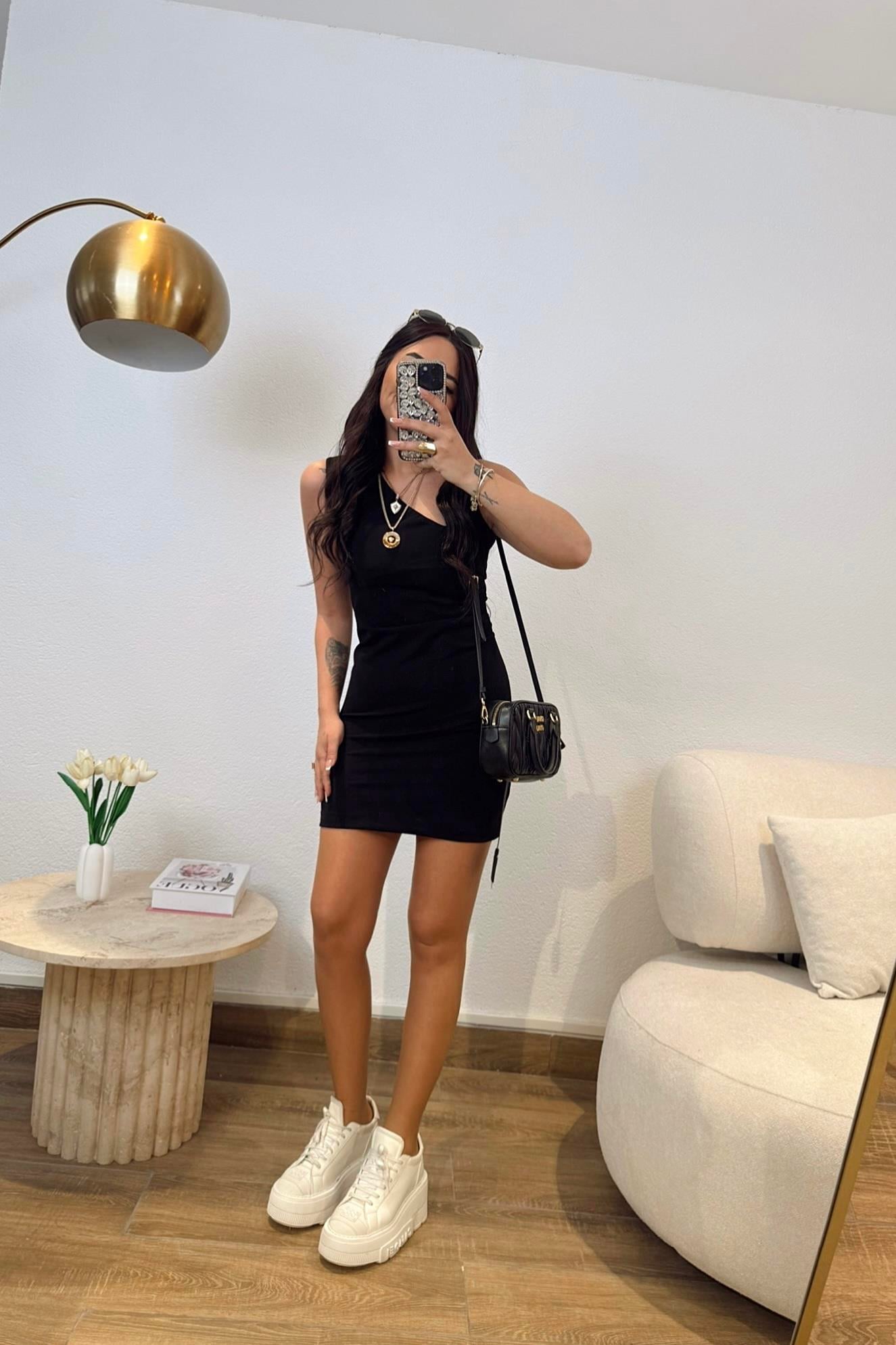 Z.a Model Omuz Detay Mini Elbise