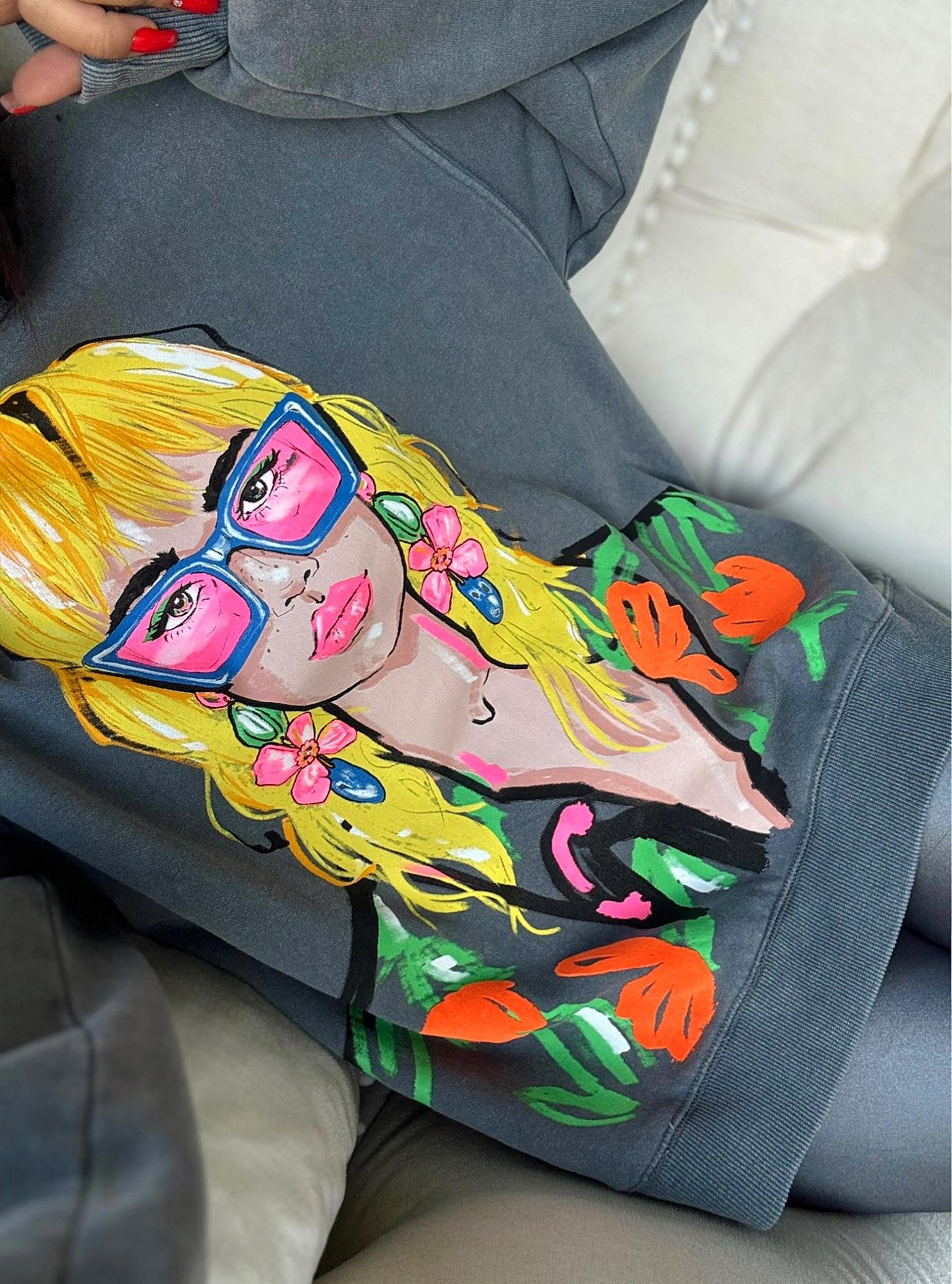 Z.a Kız Baskılı Yıkamalı Sweatshirt