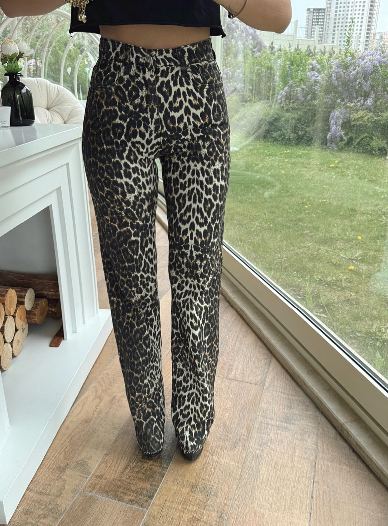 Z.A Leopar Desen Palazzo Jean