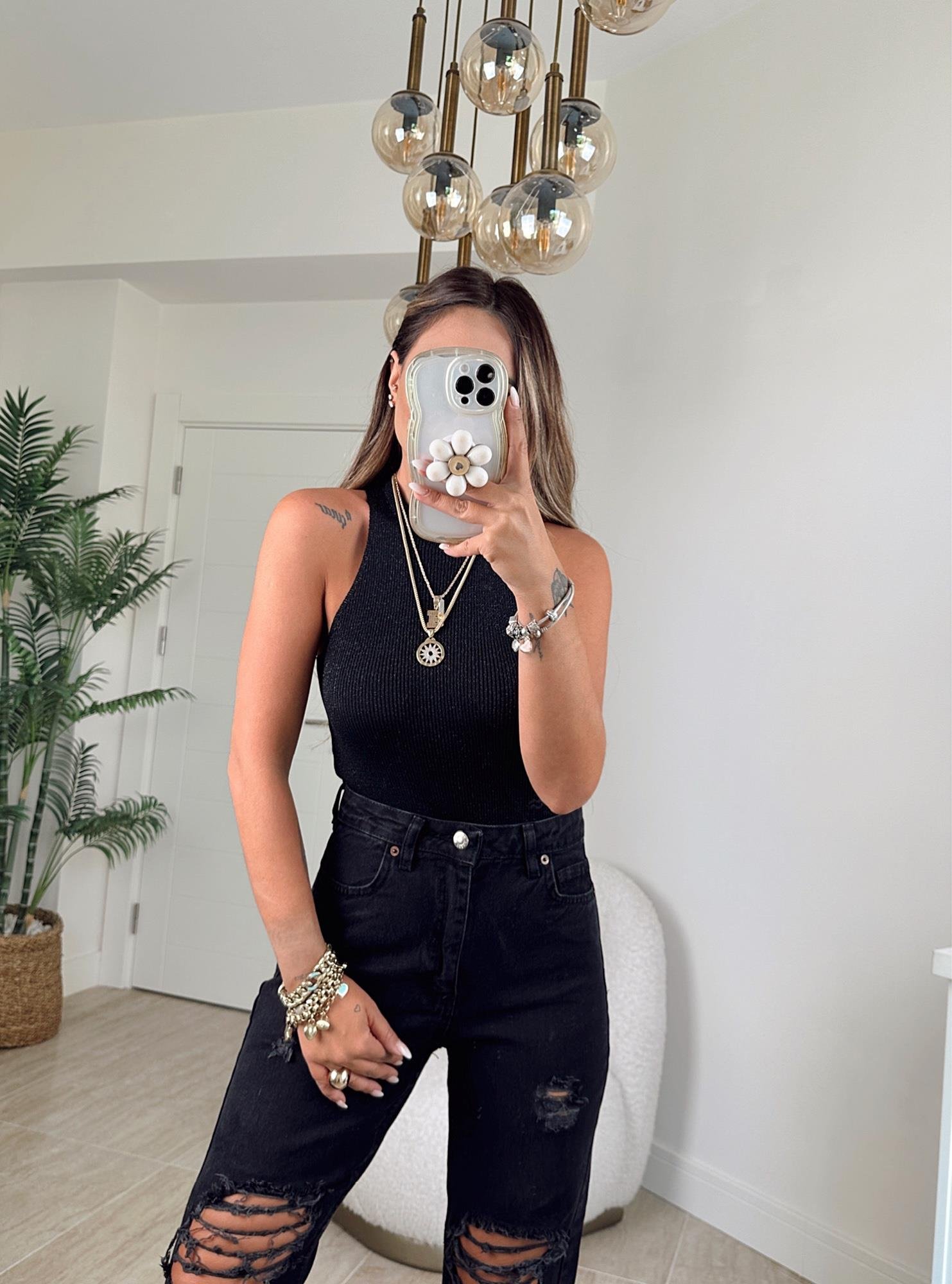 Z.A Model Siyah Simli Halter Yaka Triko Crop