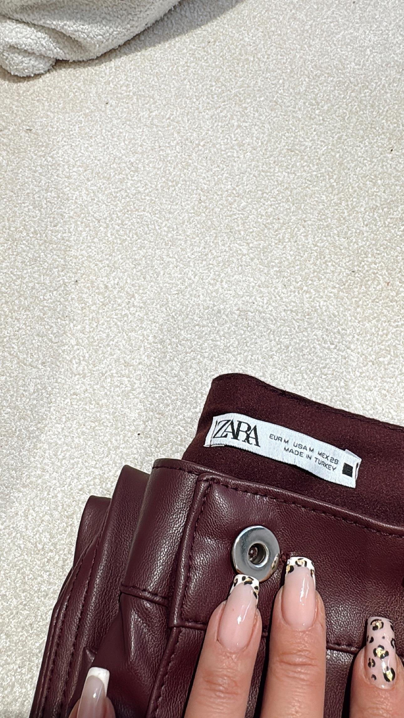 Z.a Şardonlu Deri Bordo Palazzo Pantolon