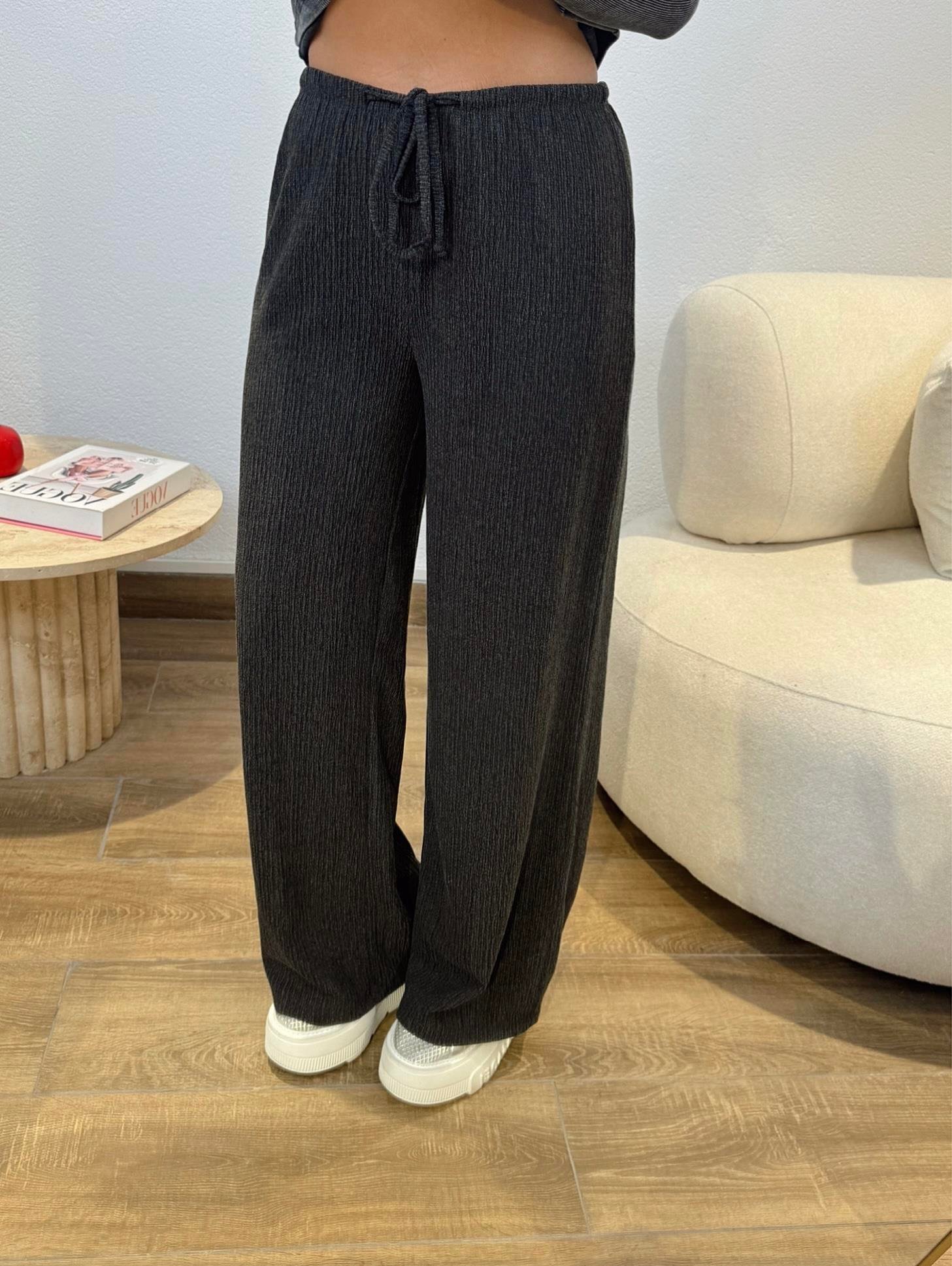 Z.a Model Antrasit Bürümcük Bol Paça Pantolon