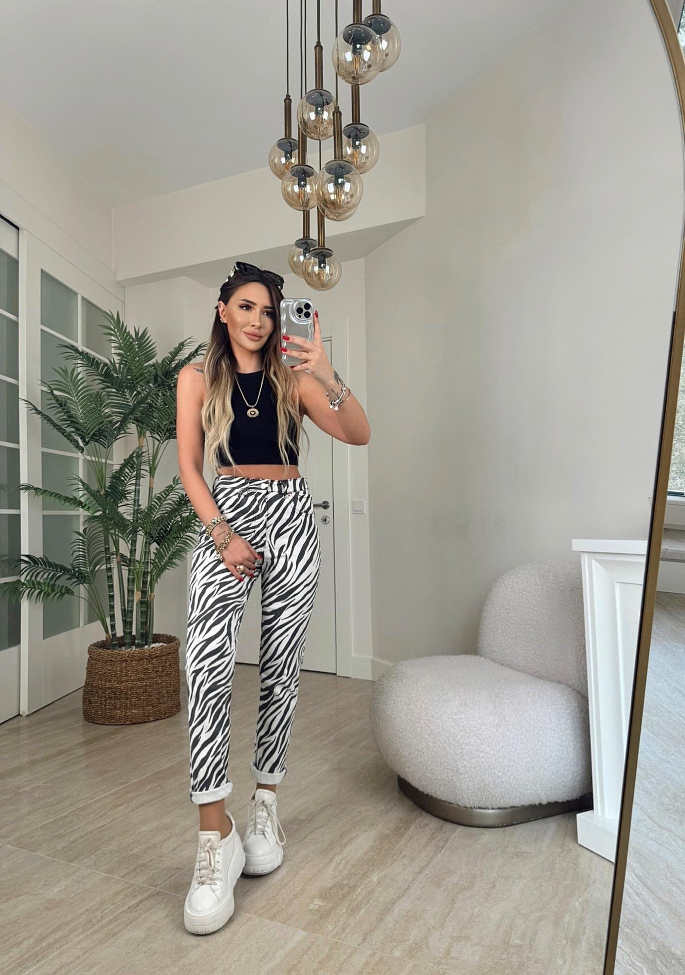 Z.A Zebra Desen Mom Jean