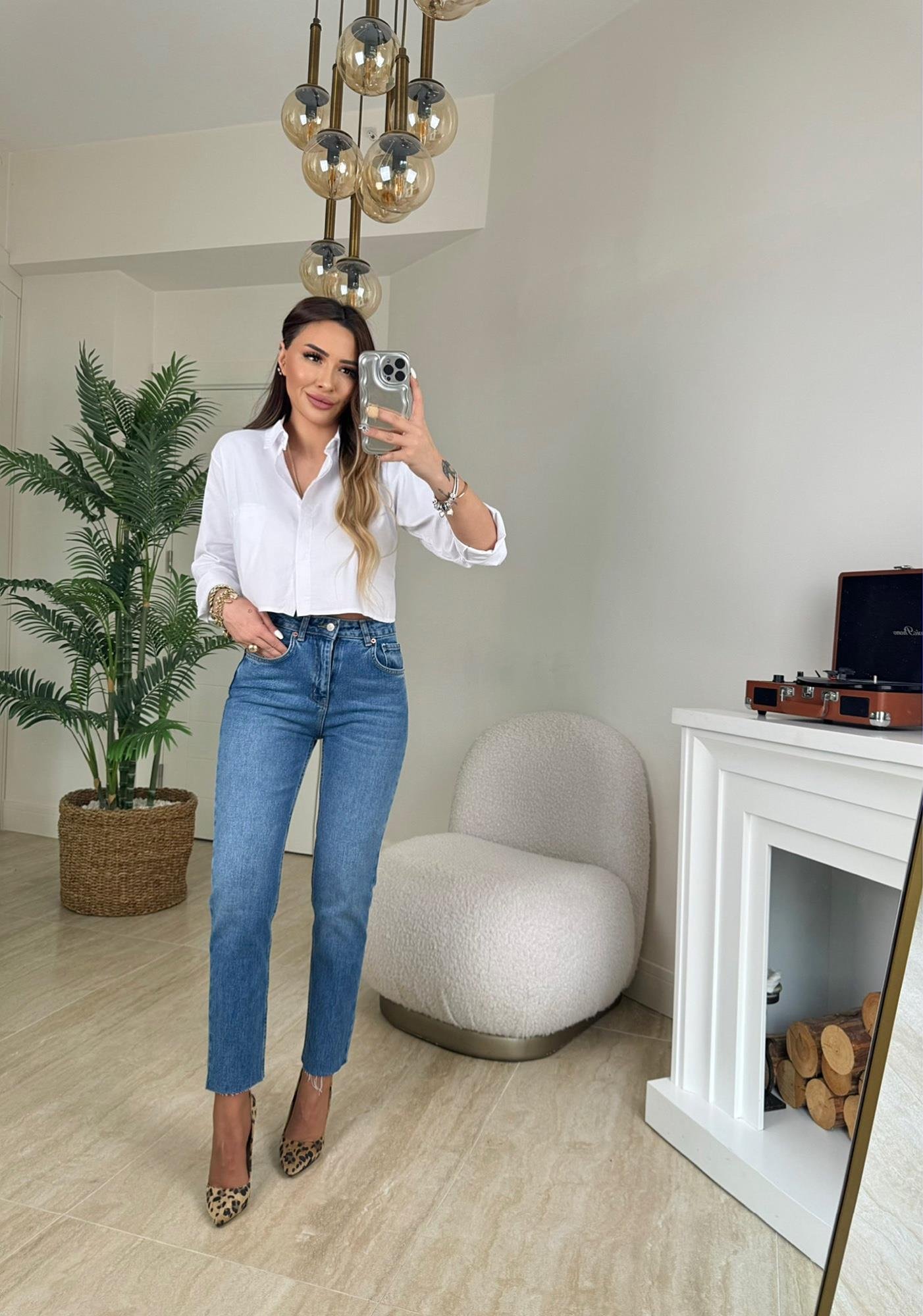 Z.A Kesik Paça Koyu Mavi Mom Fit