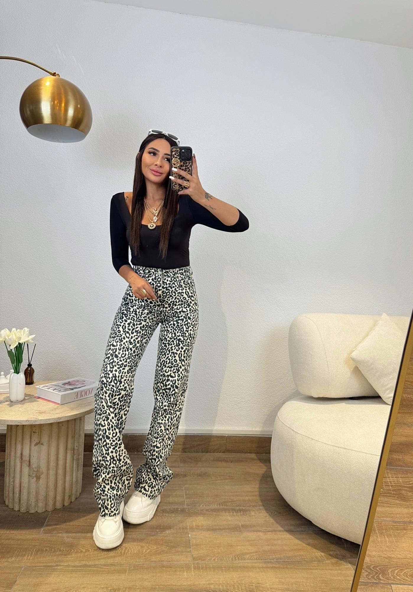 Z.a Leopar Desen Bol Paça Jean