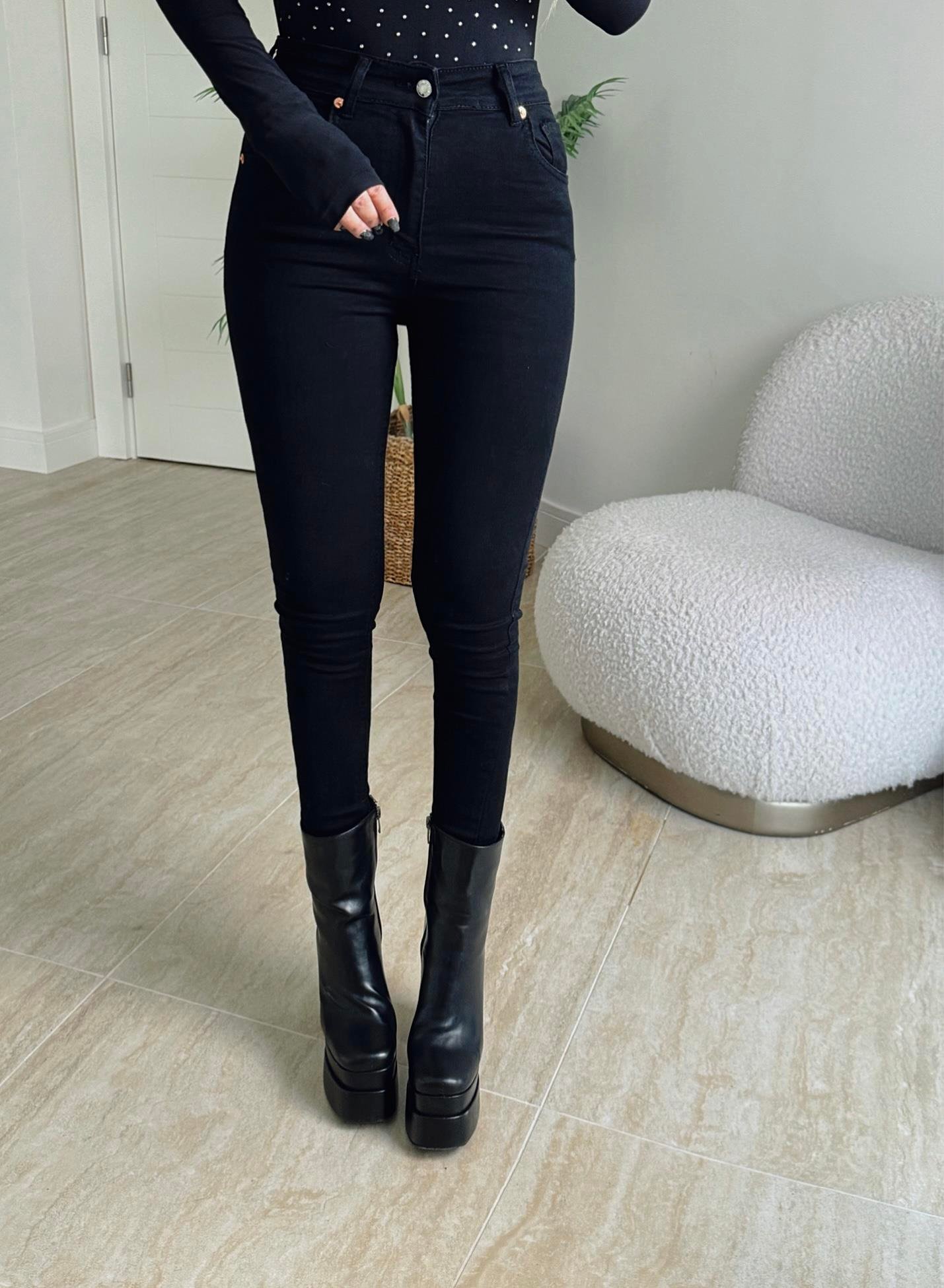 Z.A Bilek Boy Toparlayıcı Siyah Skinny Jean